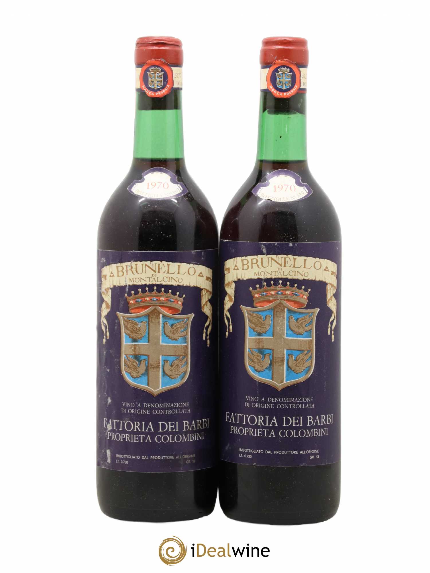 Brunello di Montalcino Colombini Barbi 1970 - Lot de 2 bouteilles - 0