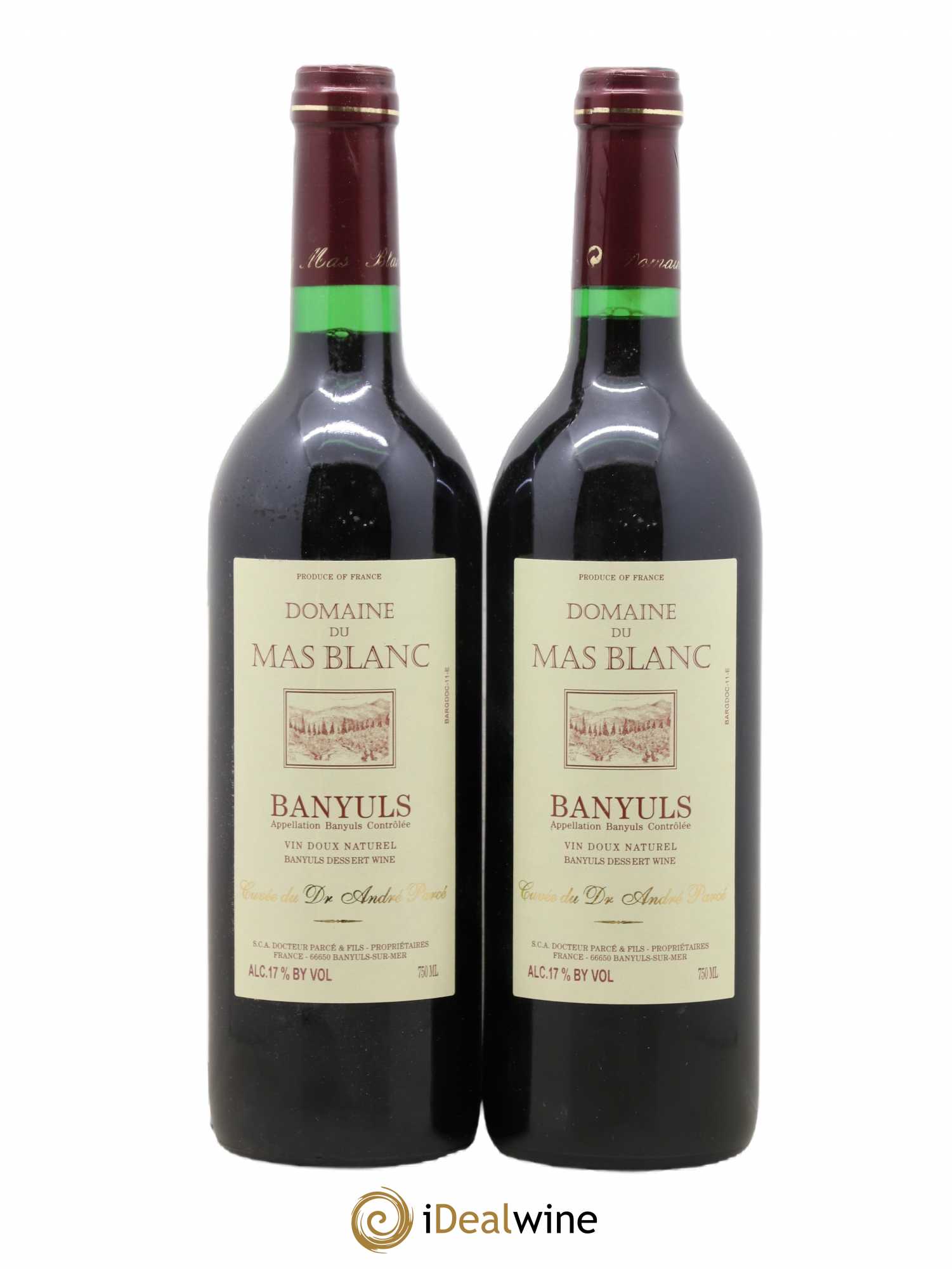 Banyuls Cuvée du Dr André Parcé Domaine du Mas Blanc - Posten von 2 Flaschen - 0