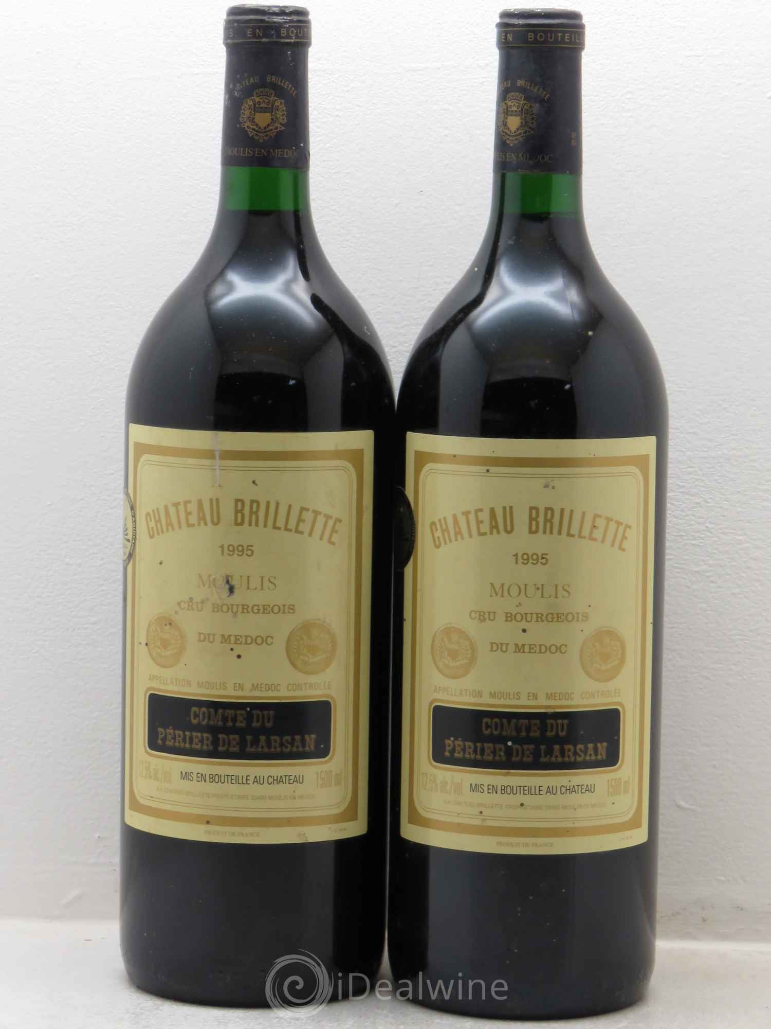 Château Brillette Cru Bourgeois 1995 - Lot de 2 magnums - 0
