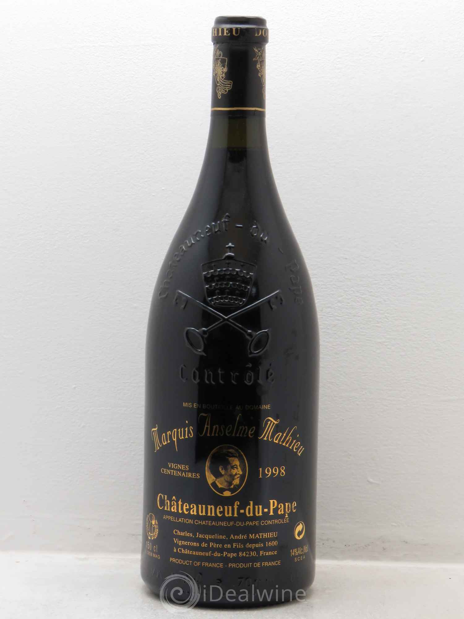 Châteauneuf-du-Pape Marquis Anselme 1998 - Posten von 1 Magnum - 0