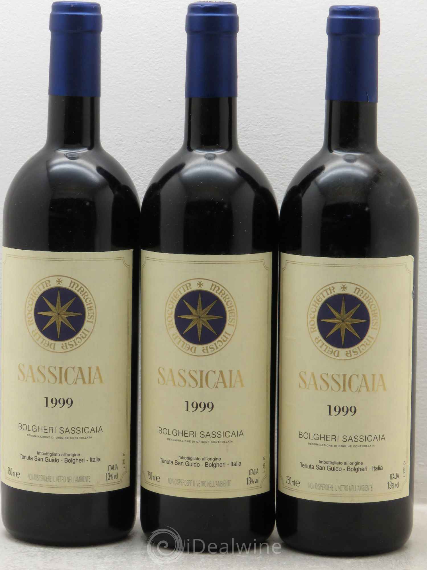 Bolgheri DOC Sassicaia Tenuta San Guido 1999 - Lot de 3 bouteilles - 0