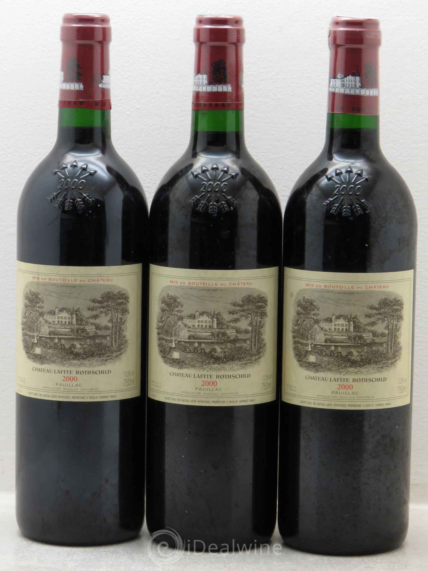 Château Lafite Rothschild 1er Grand Cru Classé 2000 - Lot de 3 bouteilles - 0