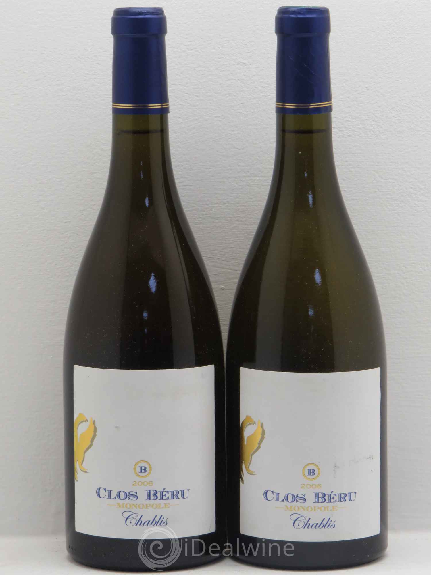 Chablis Clos de Béru domaine Béru (sans prix de réserve) 2006 - Posten von 2 Flaschen - 0