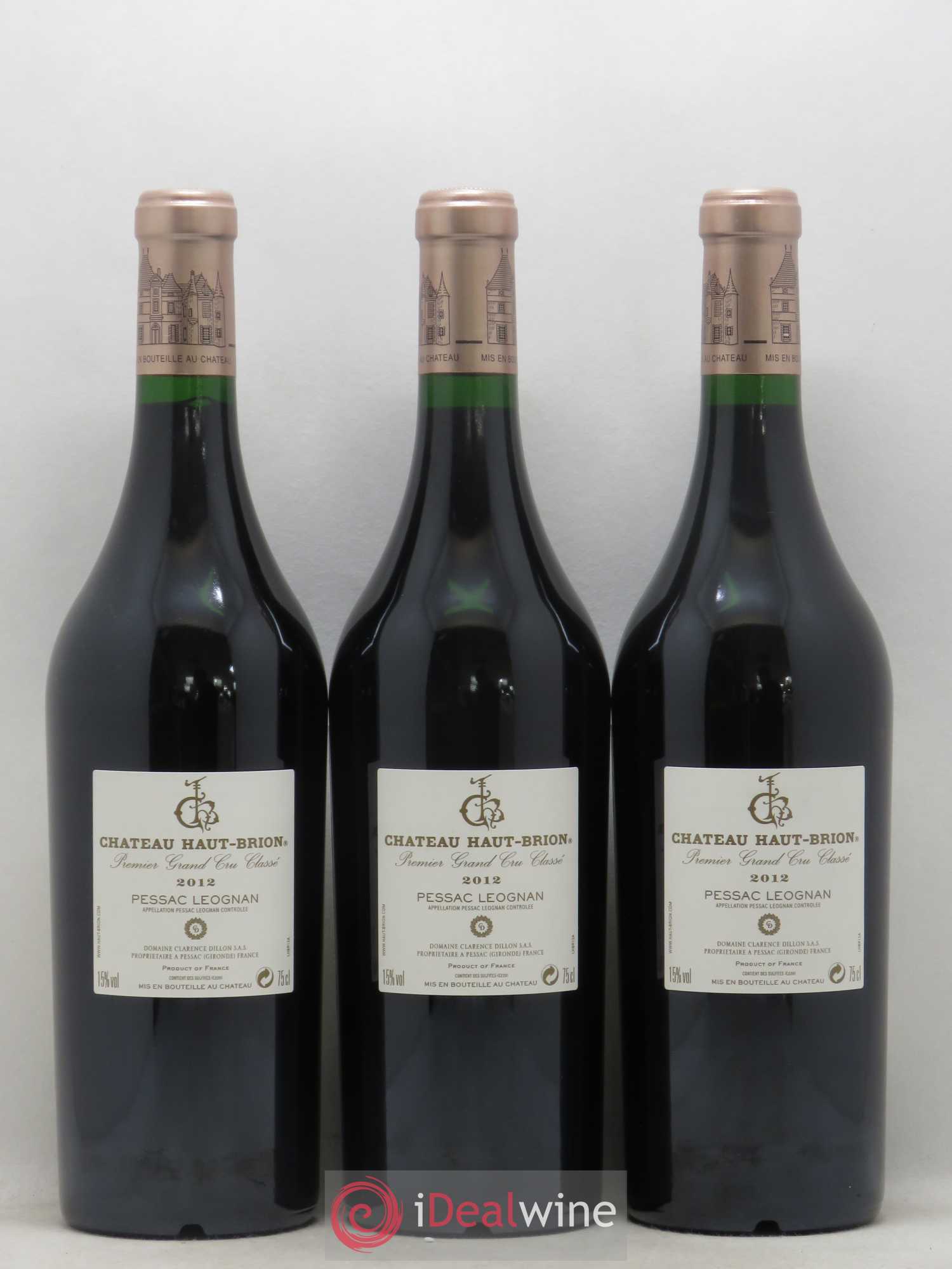 Château Haut Brion 1er Grand Cru Classé 2012 - Lot de 3 bouteilles - 1