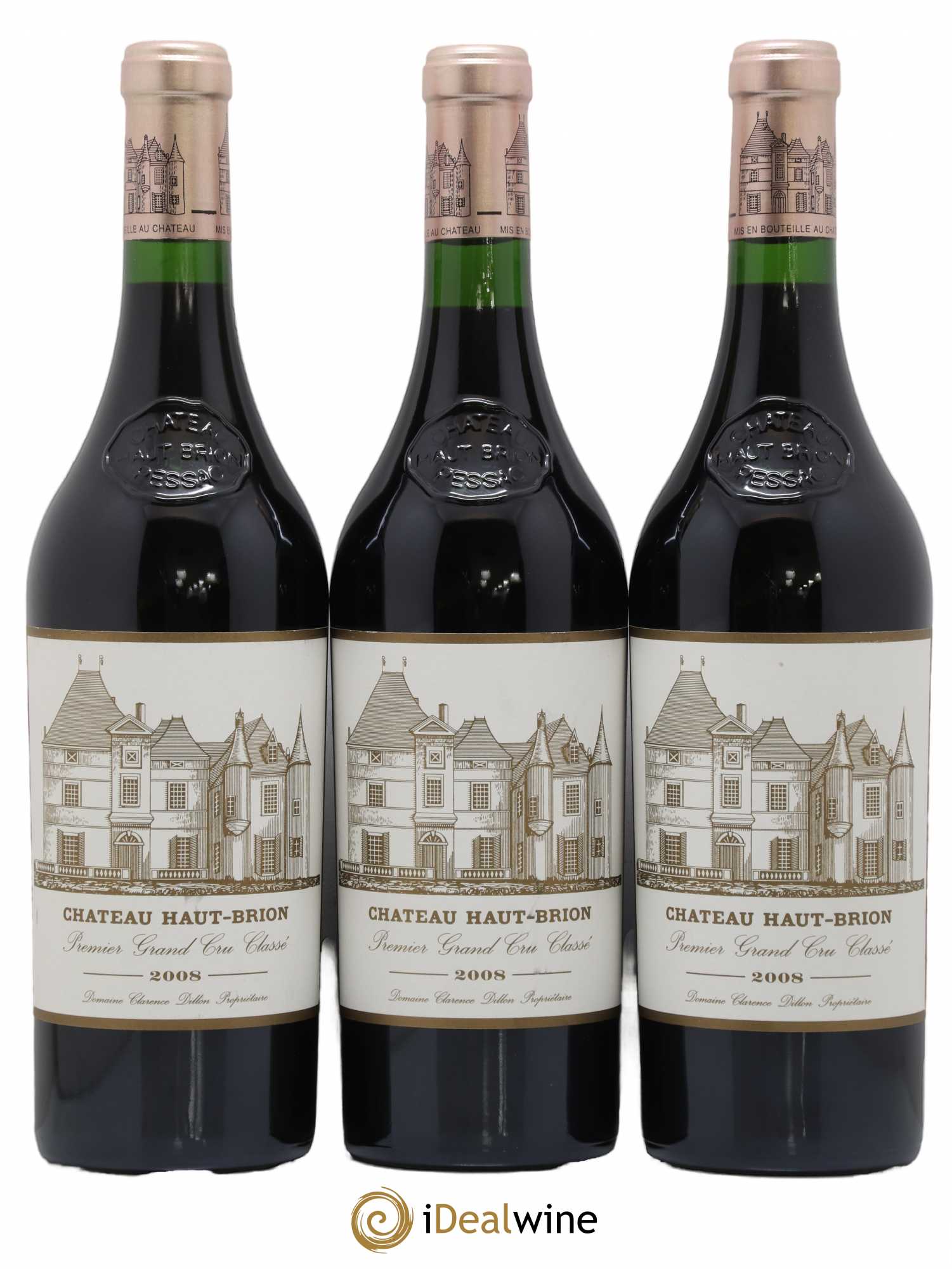 Château Haut Brion 1er Grand Cru Classé 2008 - Lot de 3 bouteilles - 0