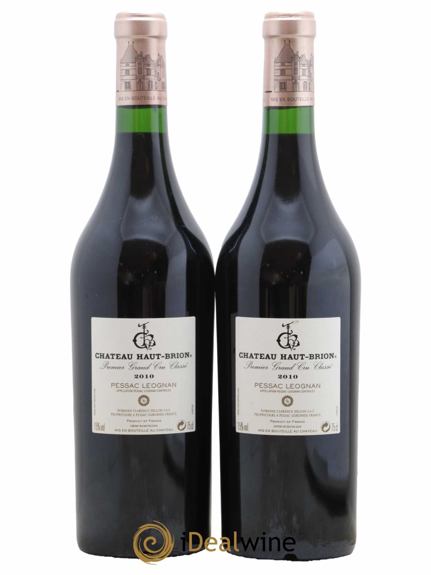 Château Haut Brion 1er Grand Cru Classé 2010 - Lot de 2 bouteilles - 1