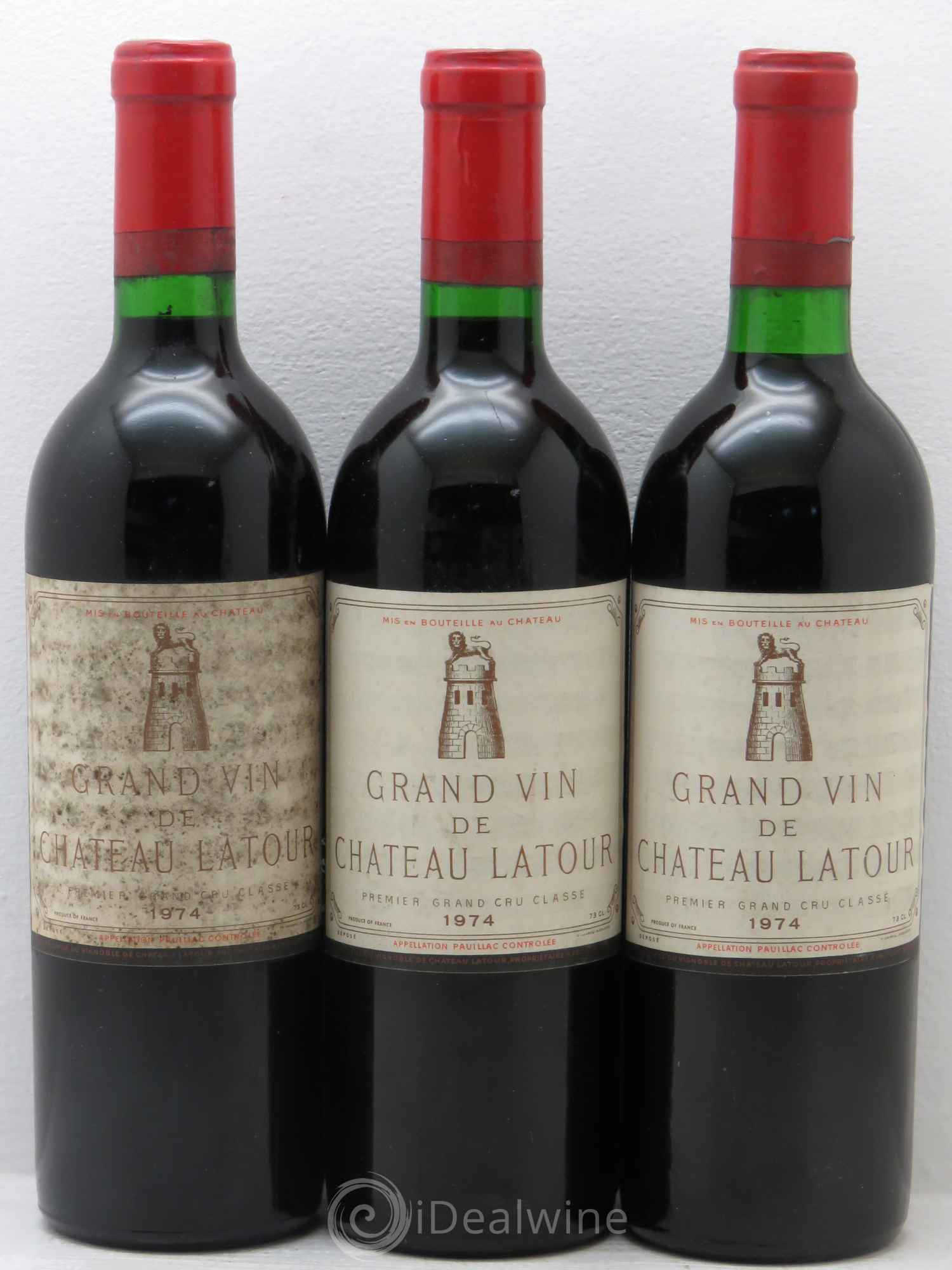 Château Latour 1er Grand Cru Classé 1974 - Lot de 3 bouteilles - 0