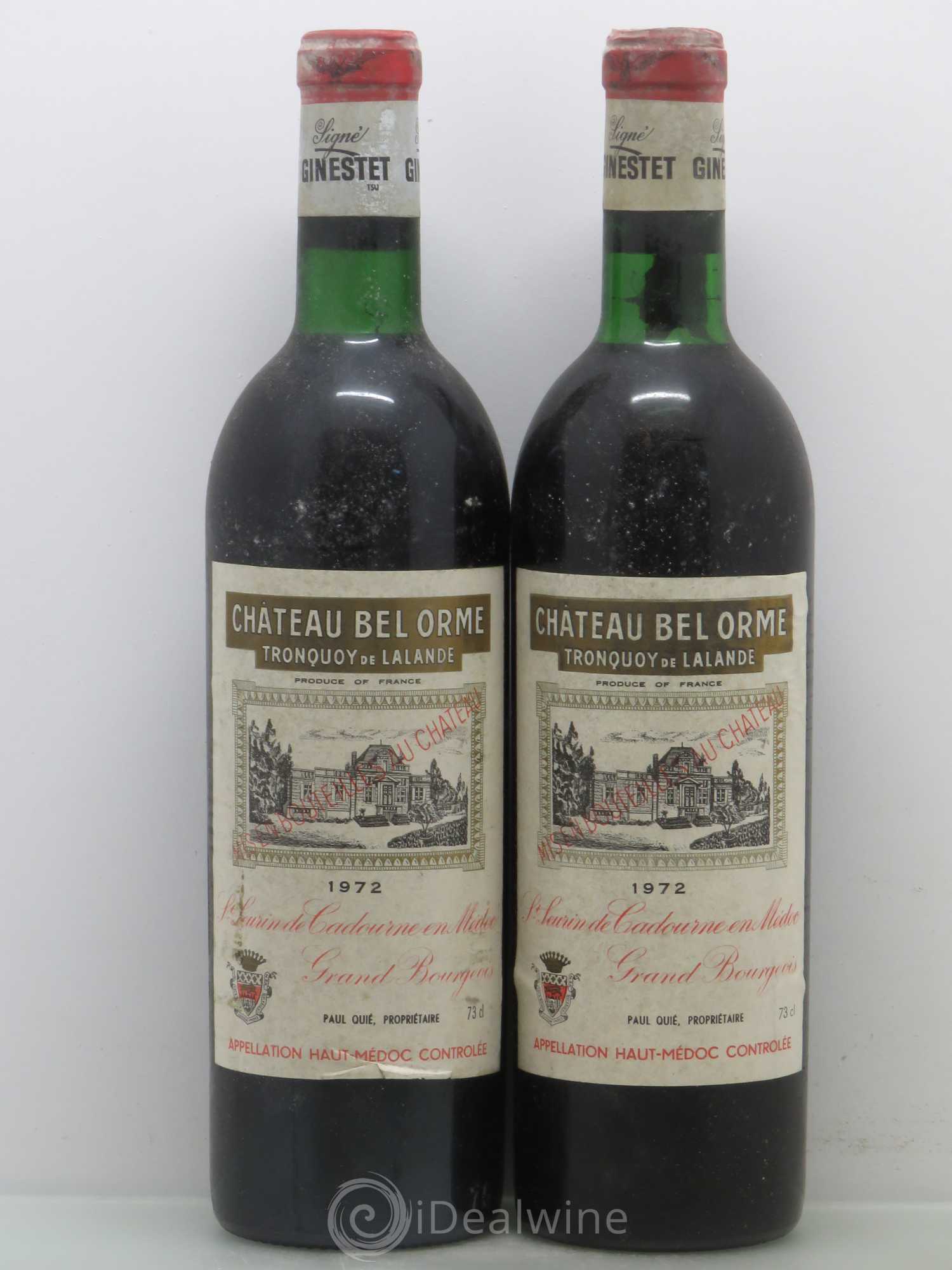 Château Bel Orme Tronquoy de Lalande Cru Bourgeois 1972 - Lotto di 2 bottiglie - 0