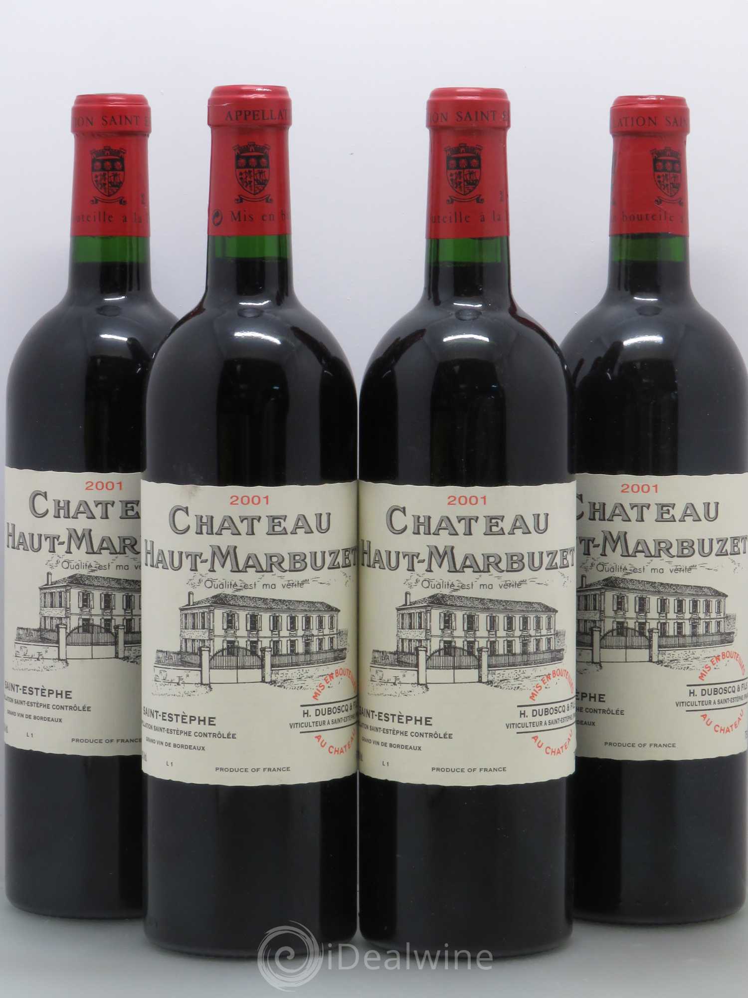 Château Haut Marbuzet 2001 - Lot de 4 bouteilles - 0