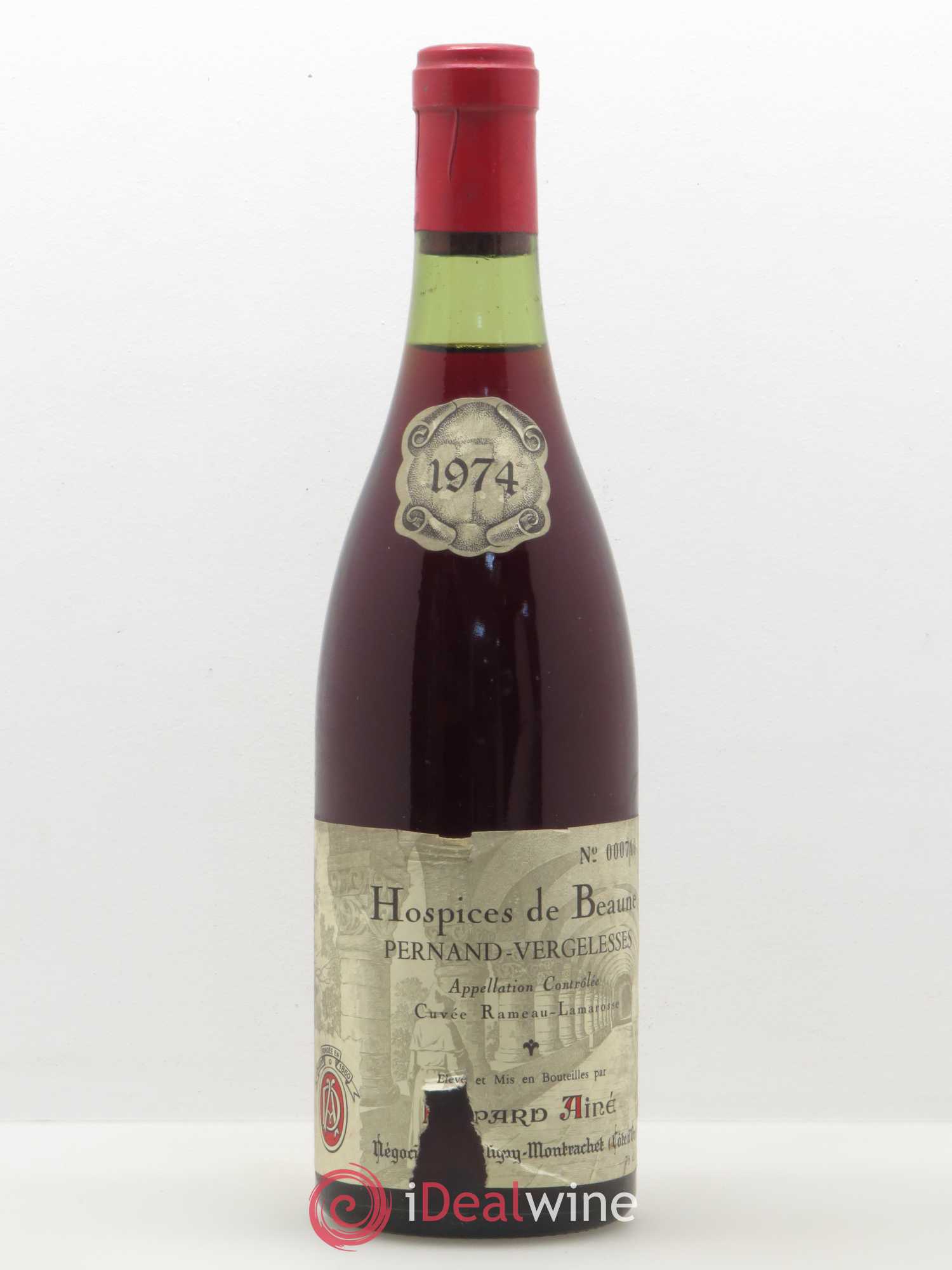 Pernand-Vergelesses 1er Cru Cuvée Rameau Lamarosse Hospices de Beaune élevé par Dupard Ainé 1974 - Posten von 1 Flasche - 0
