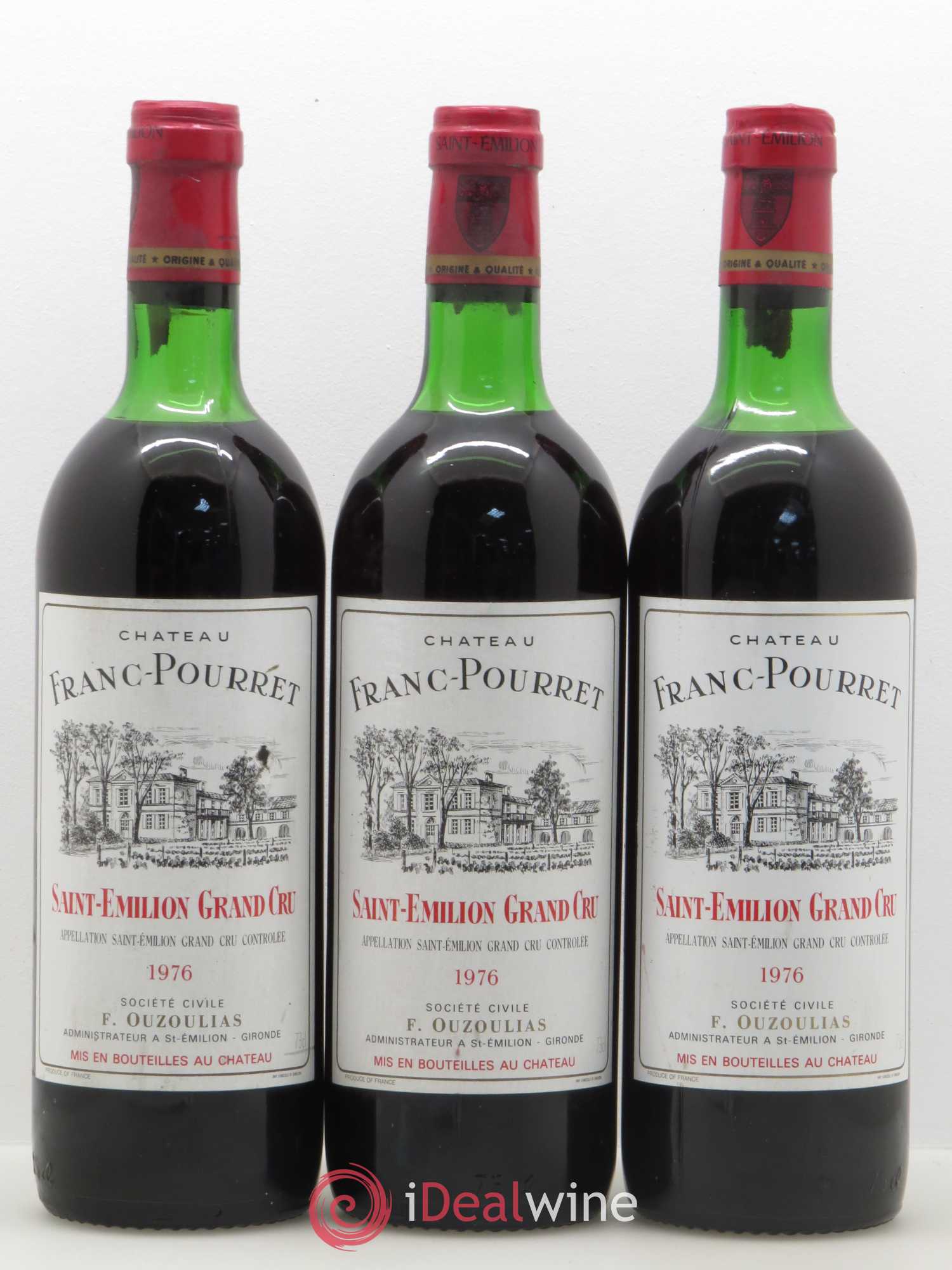 Saint-Émilion Château Franc Pourret 1976 - Lot de 3 bouteilles - 0