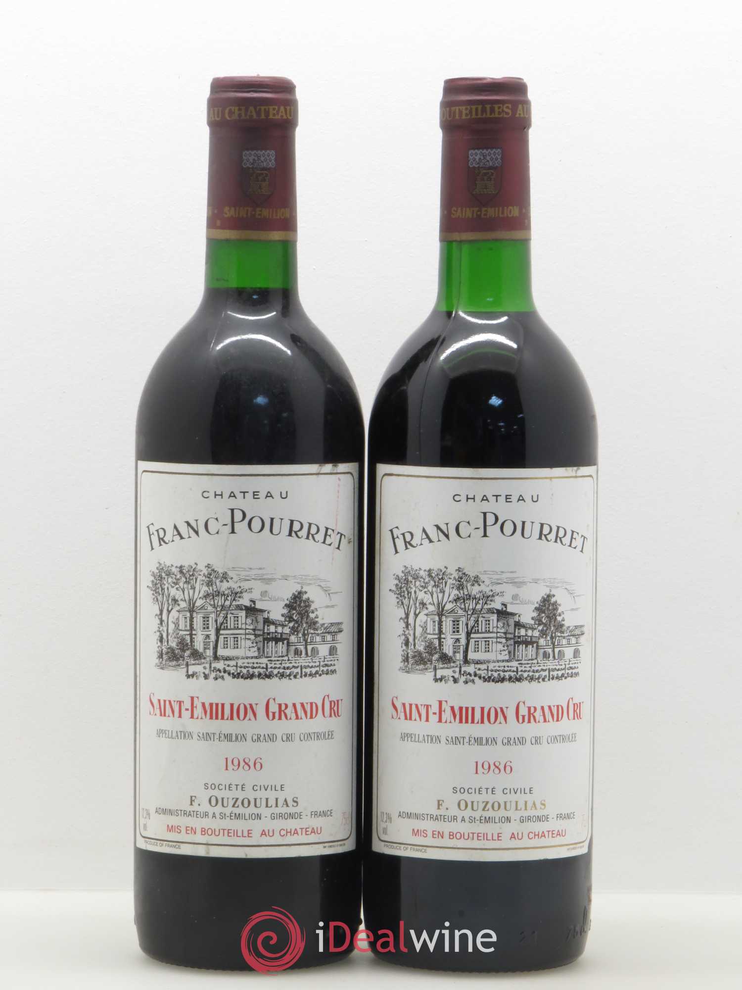 Saint-Émilion Château Franc Pourret (sans prix de réserve) 1986 - Posten von 2 Flaschen - 0