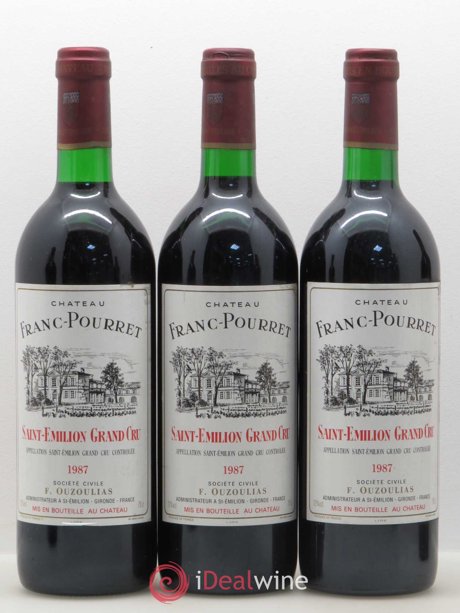 Saint-Émilion Château Franc Pourret 1987 - Lot de 6 bouteilles - 2