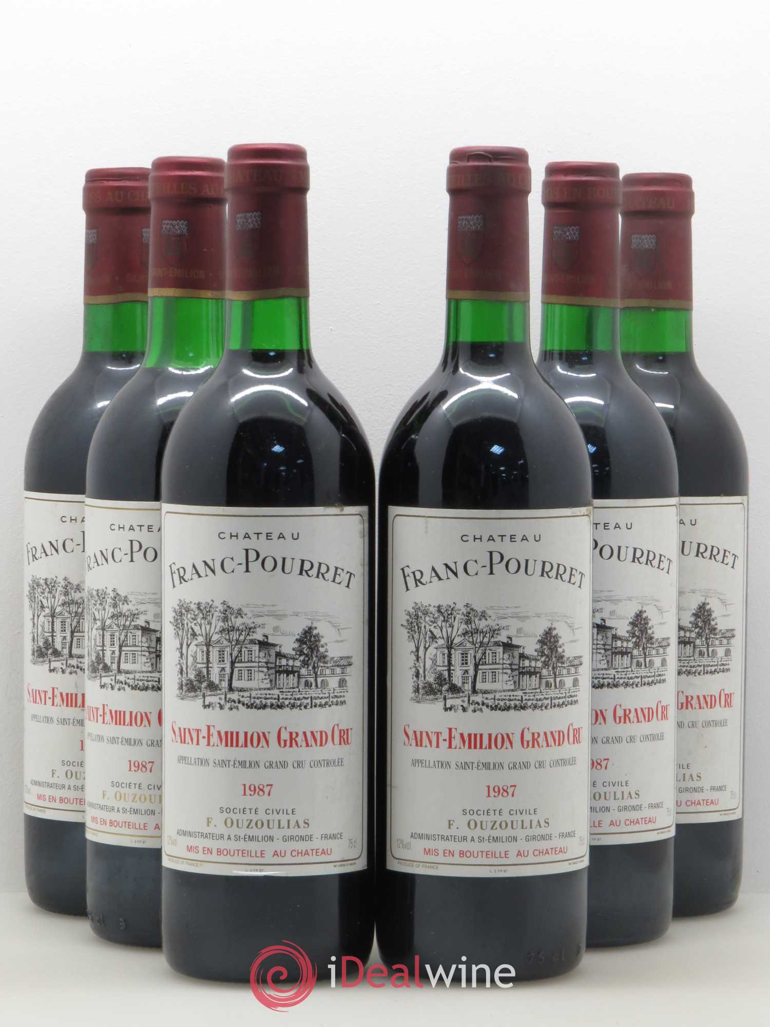 Saint-Émilion Château Franc Pourret 1987 - Lot de 6 bouteilles - 0