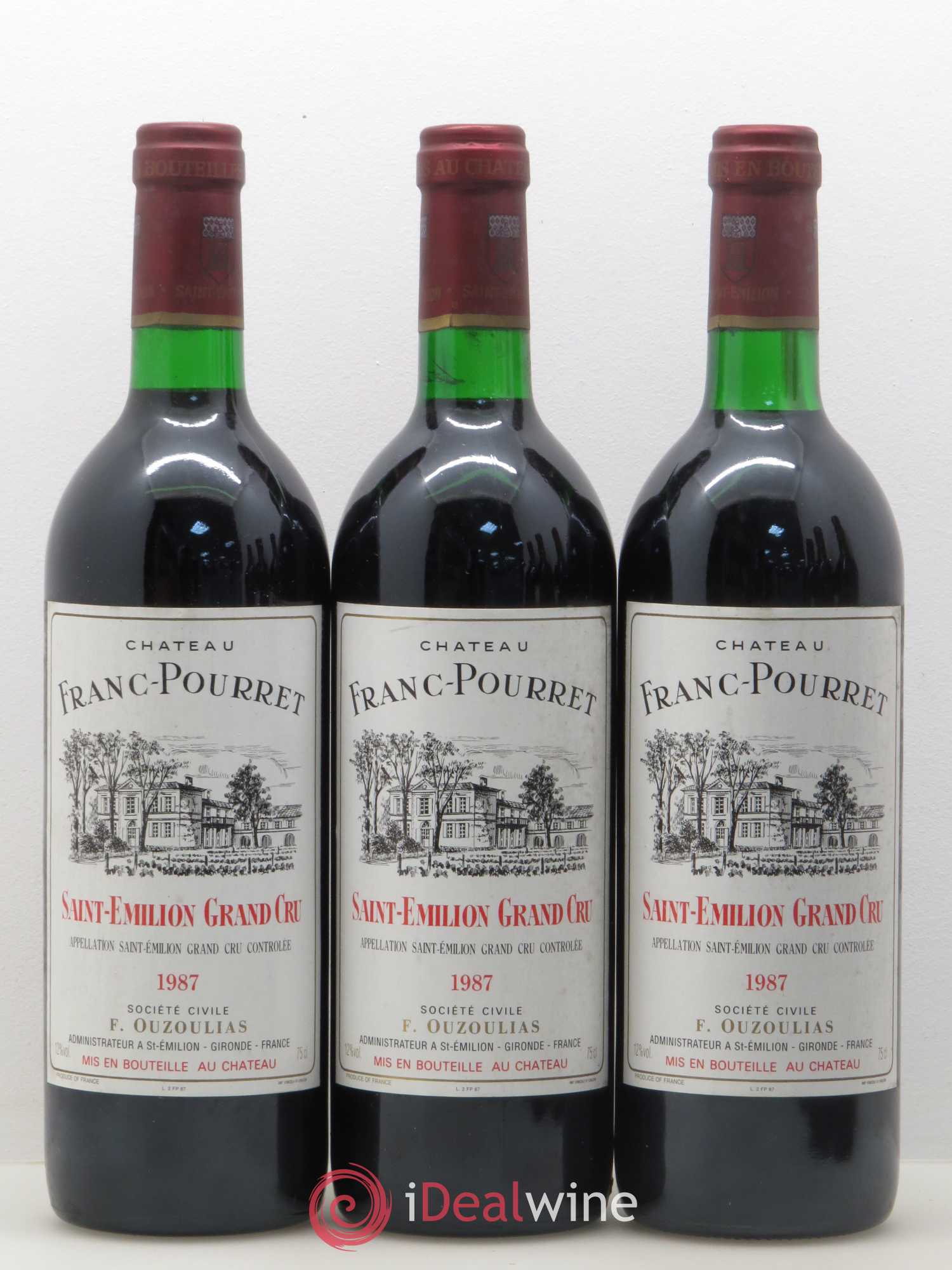 Saint-Émilion Château Franc Pourret 1987 - Lot de 6 bouteilles - 2
