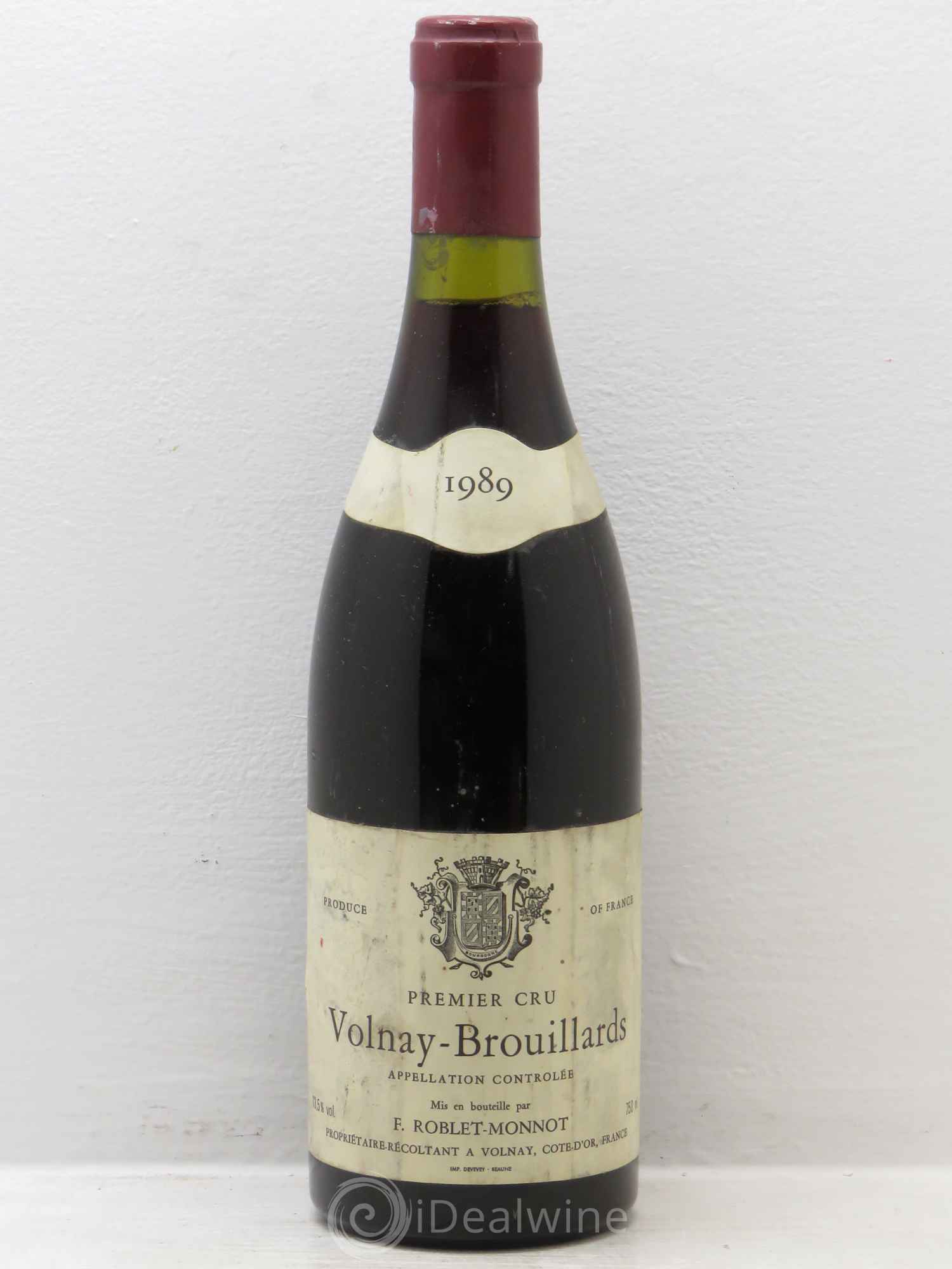 Volnay 1er Cru Brouillards Roblet-Monnot 1989 - Lot de 1 bouteille - 0