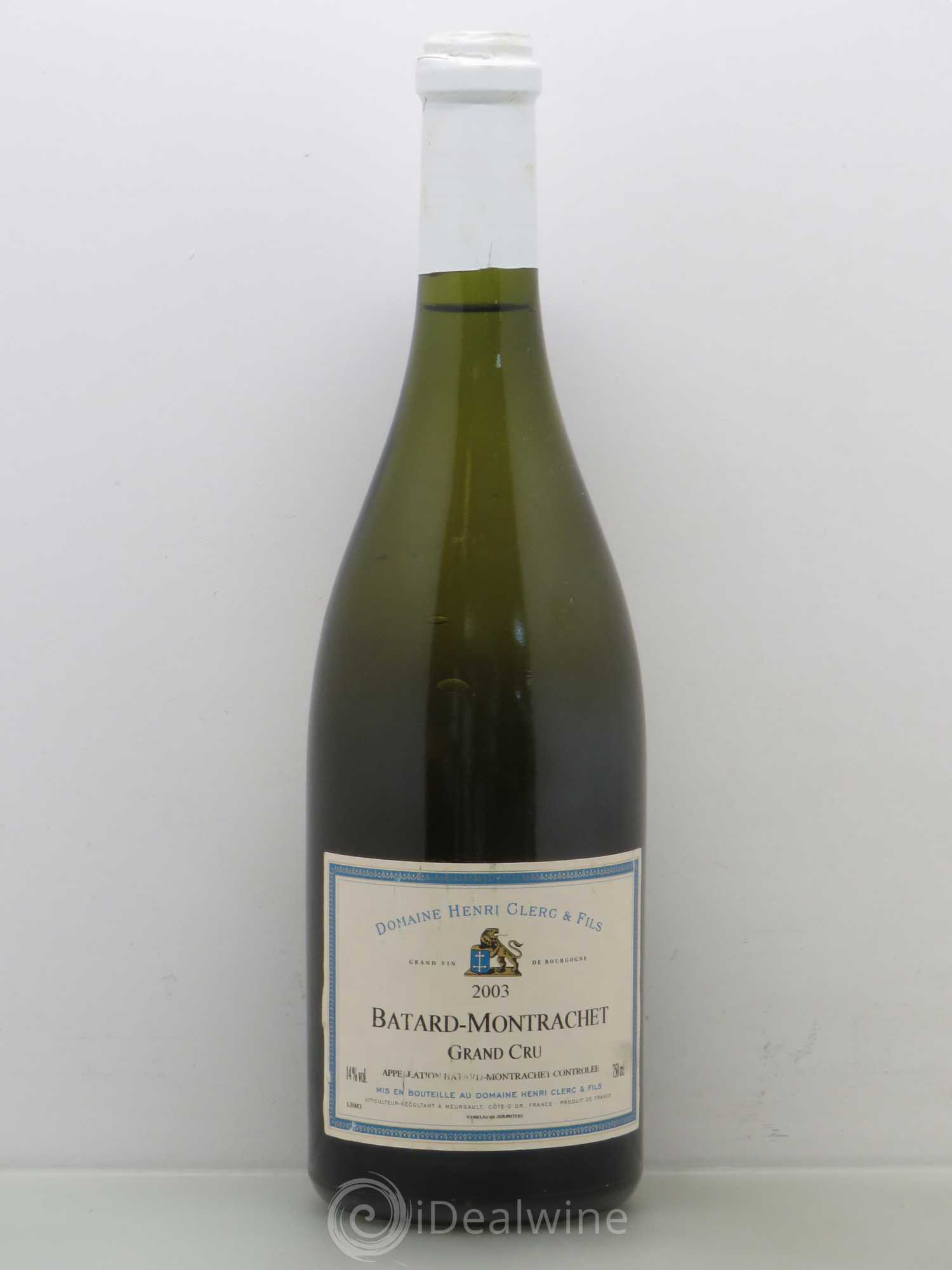 Bâtard-Montrachet Grand Cru Henri Clerc 2003 - Lot de 1 bouteille - 0