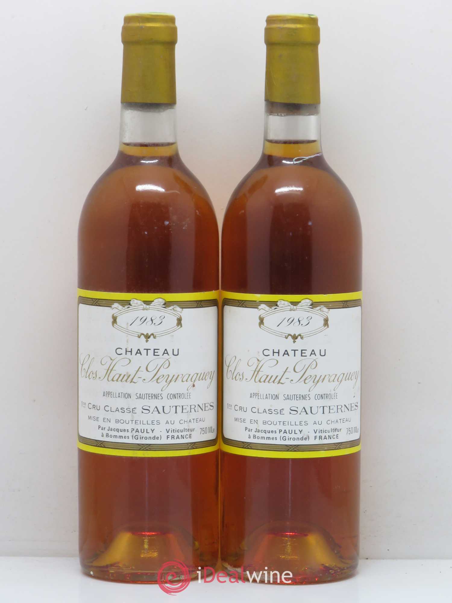 Clos Haut-Peyraguey 1er Grand Cru Classé 1983 - Lotto di 2 bottiglie - 0