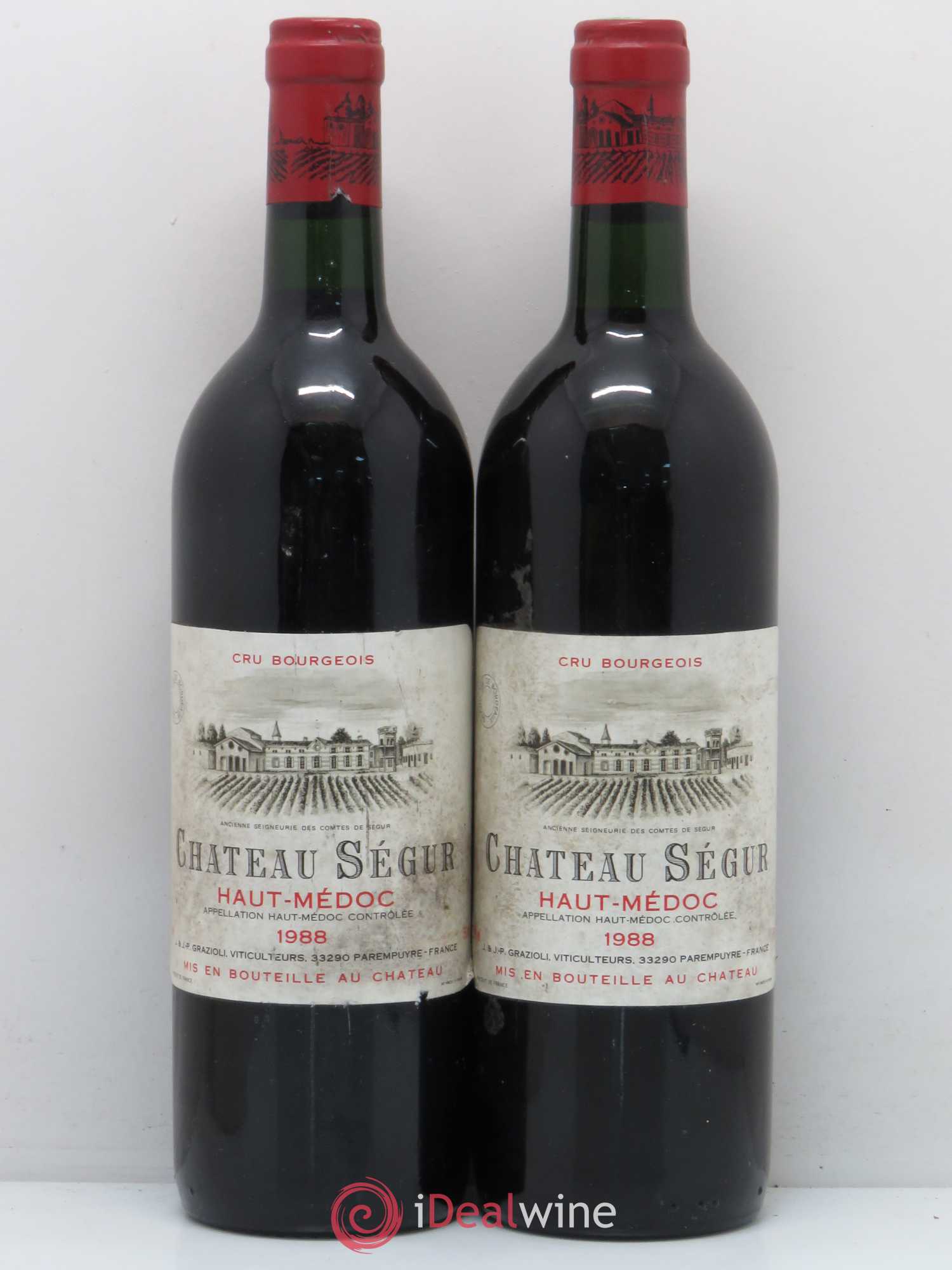 Château Ségur Cru Bourgeois 1988 - Lot de 2 bouteilles - 0