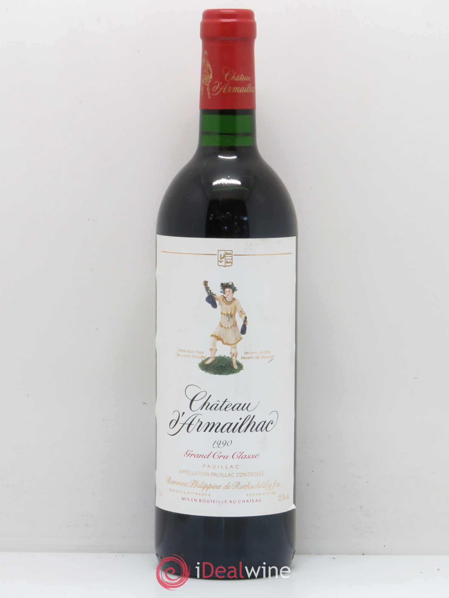 Château d' Armailhac - Mouton Baron(ne) Philippe 5ème Grand Cru Classé 1990 - Lot de 1 bouteille - 0