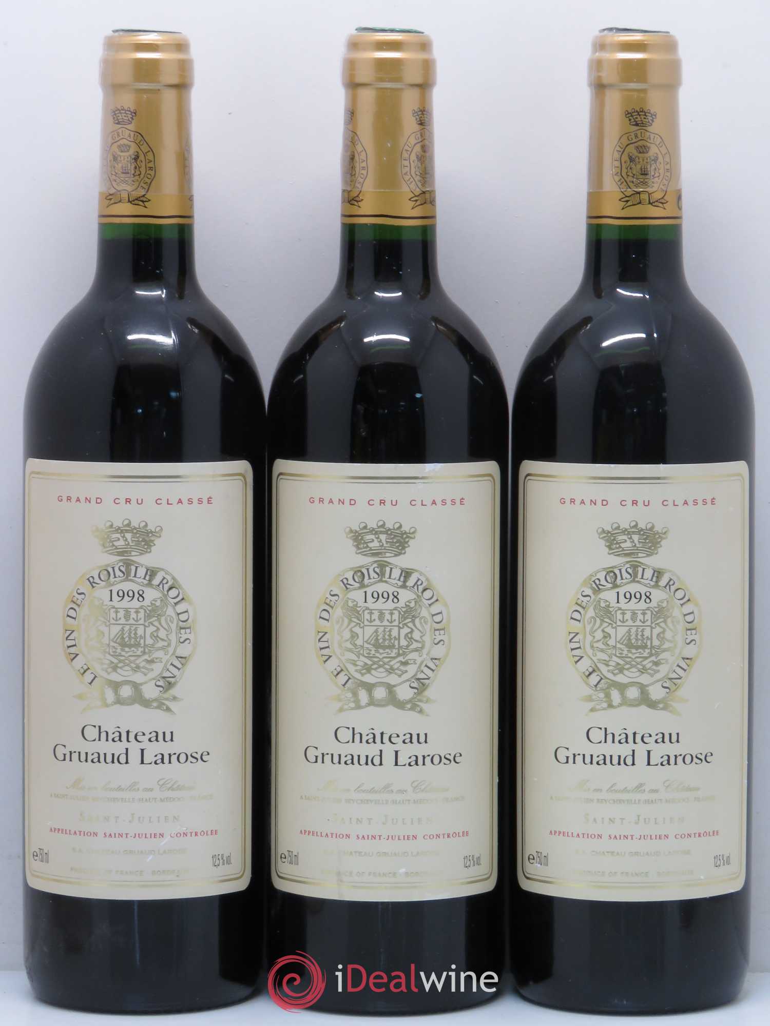 Château Gruaud Larose 2ème Grand Cru Classé 1998 - Lot de 3 bouteilles - 0