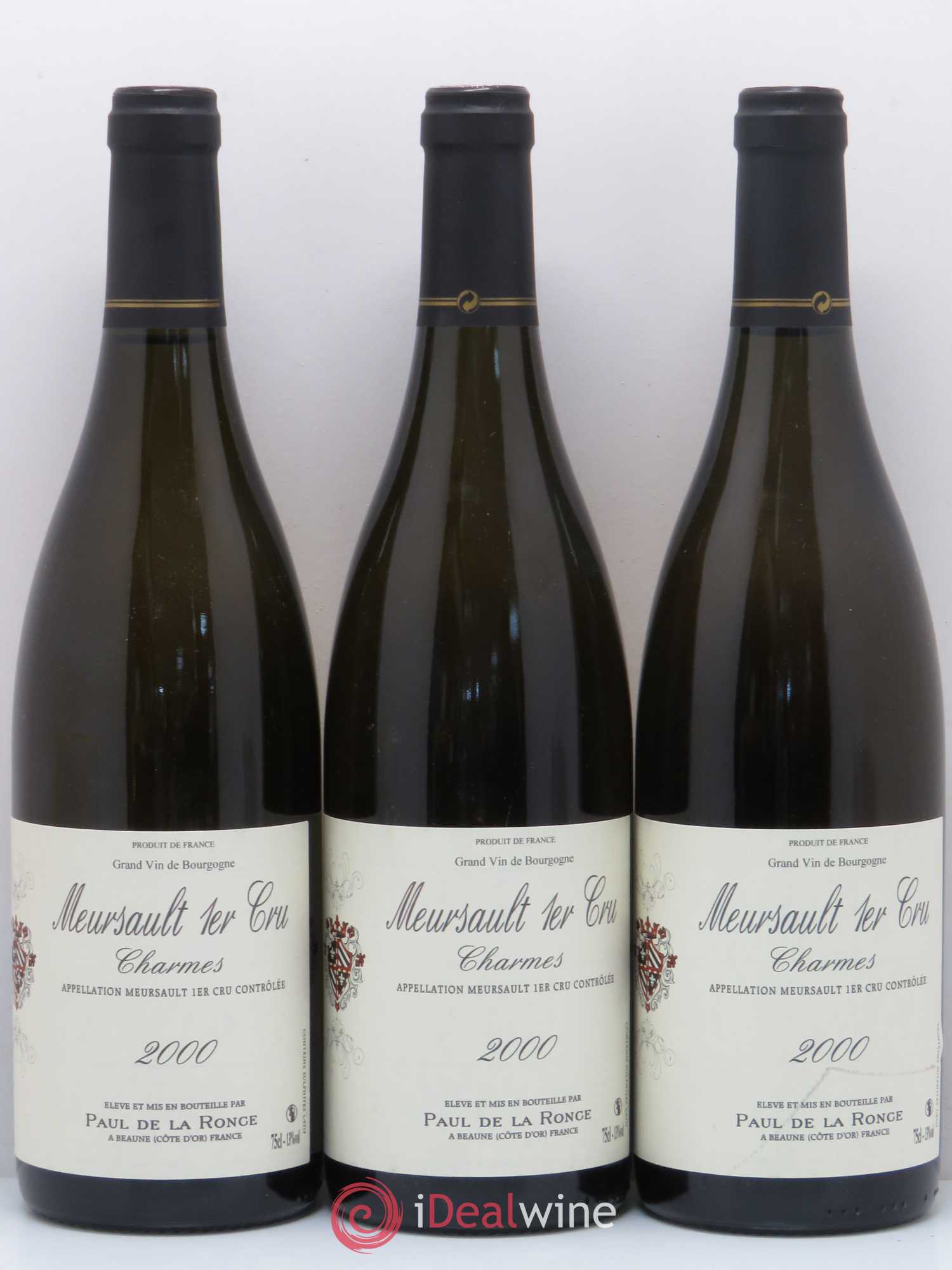 Meursault 1er Cru Les Charmes Paul de La Ronce 2000 - Posten von 3 Flaschen - 0
