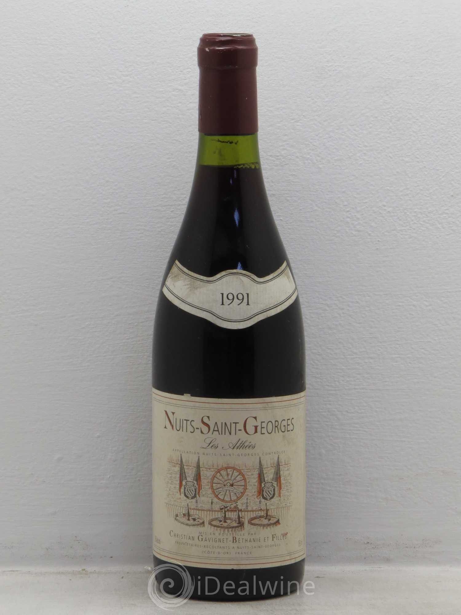 Nuits-Saint-Georges Les Athées Domaine Gavignet-Béthanie et Filles 1991 - Lot de 1 bouteille - 0