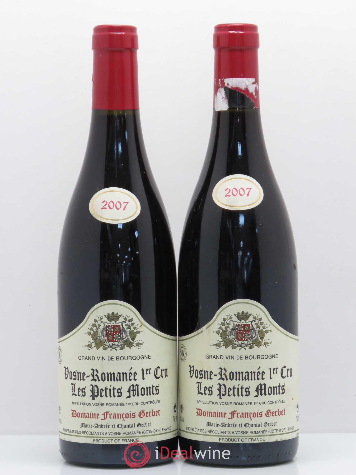 Vosne-Romanée 1er Cru Les Petits Monts François Gerbet (sans prix de réserve) 2007 - Lot de 2 bouteilles - 0