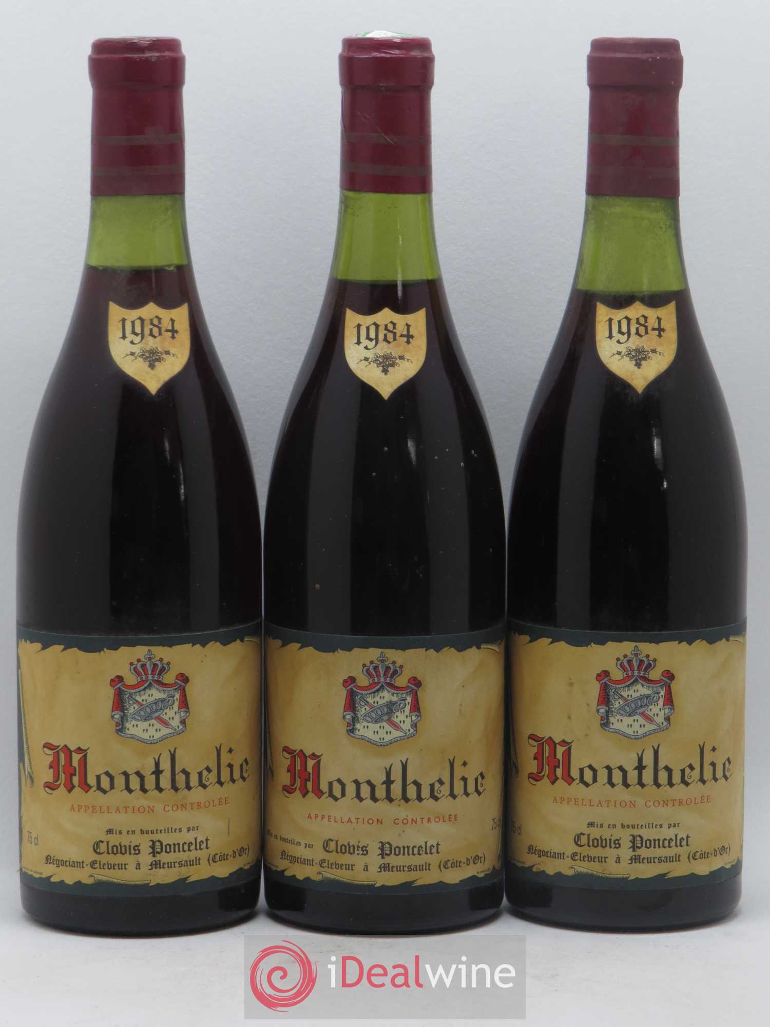 Monthélie Clovis Poncelet 1984 - Lot de 3 bouteilles - 0