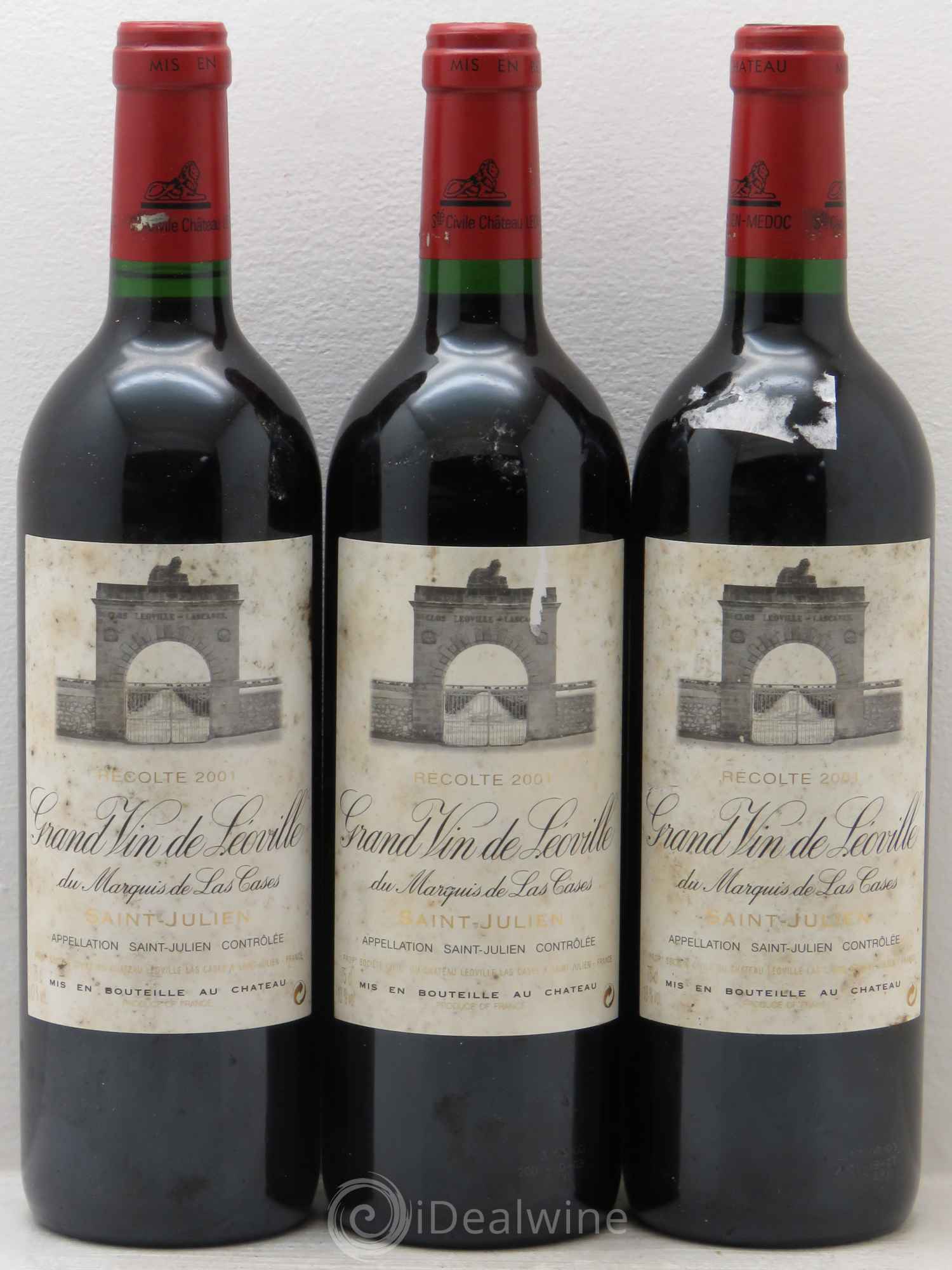 Château Léoville Las Cases 2ème Grand Cru Classé 2001 - Lot de 3 bouteilles - 0