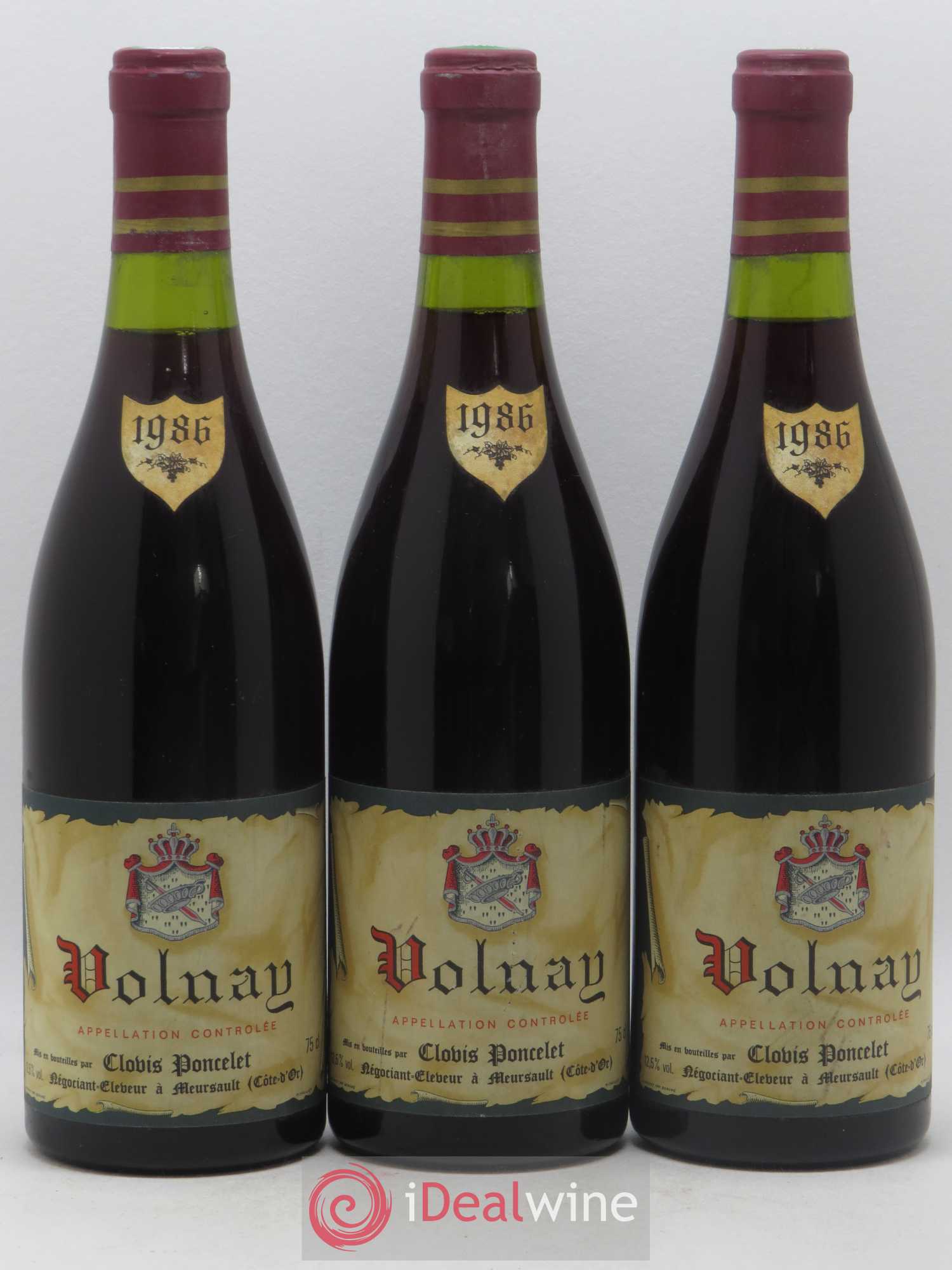 Volnay Clovis Poncelet 1986 - Lot de 3 bouteilles - 0