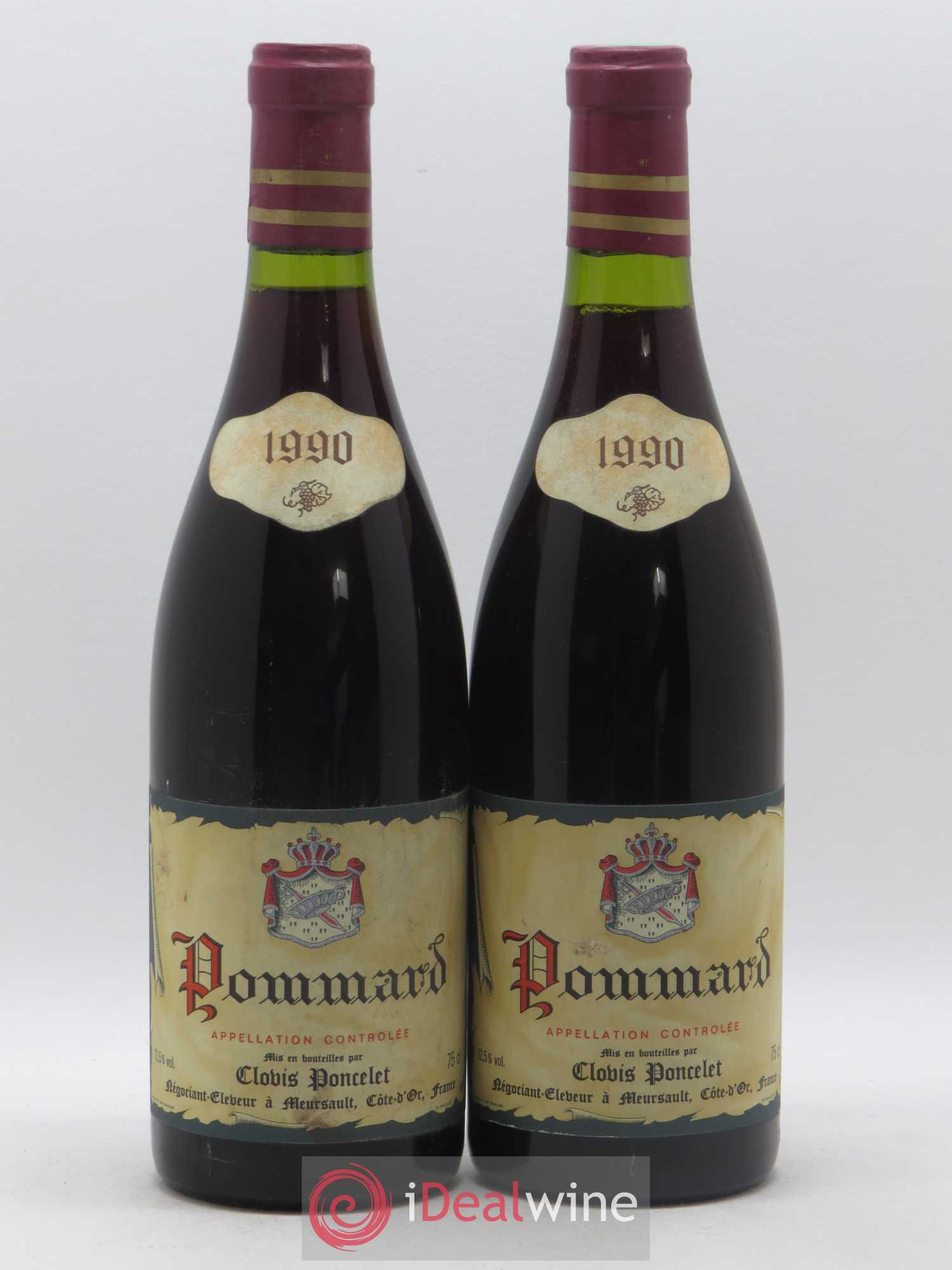 Pommard Clovis Poncelet 1990 - Lot de 2 bouteilles - 0