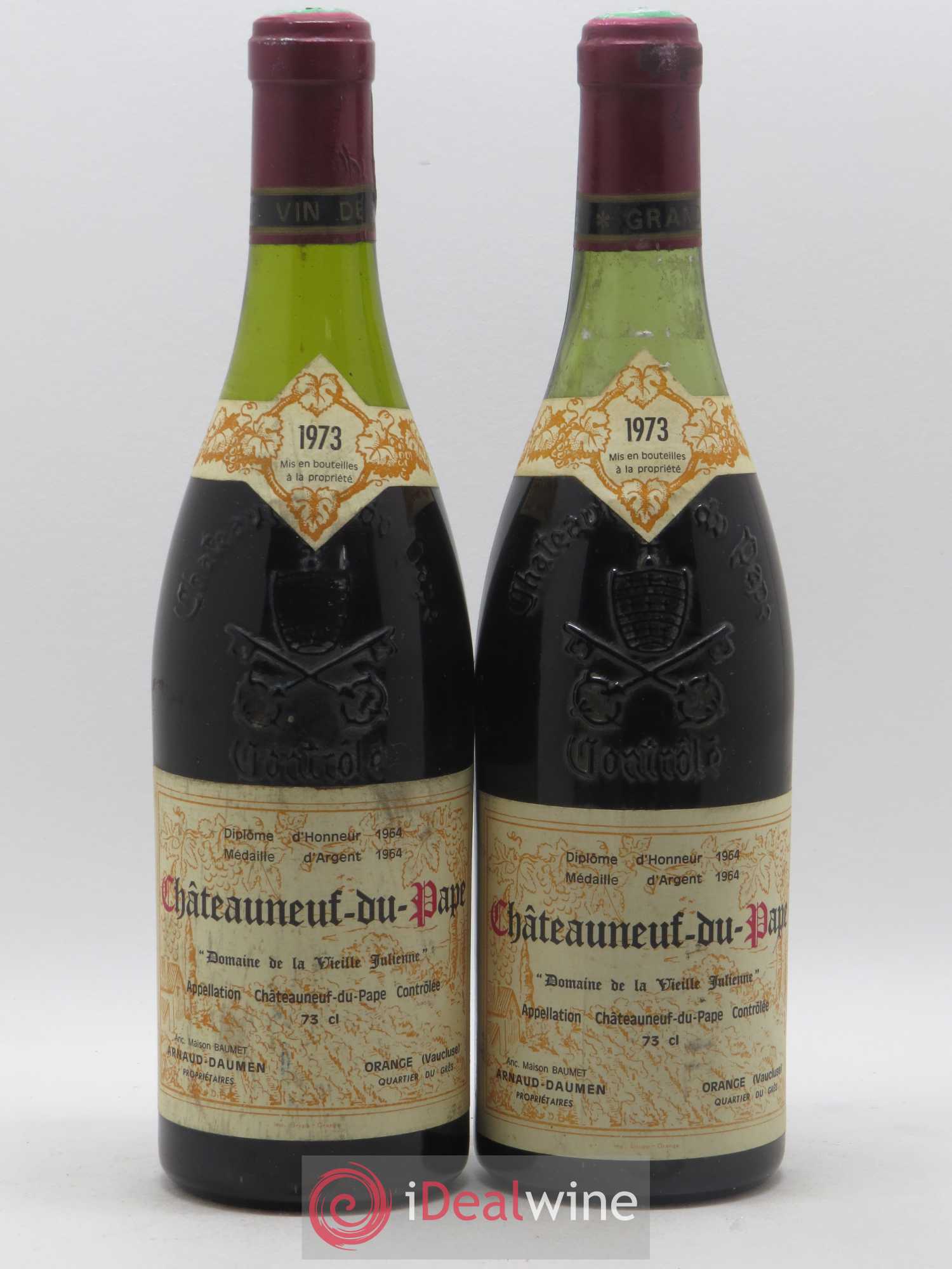 Châteauneuf-du-Pape Vieille Julienne (Domaine de la) Jean-Paul Daumen 1973 - Lot de 2 bouteilles - 0