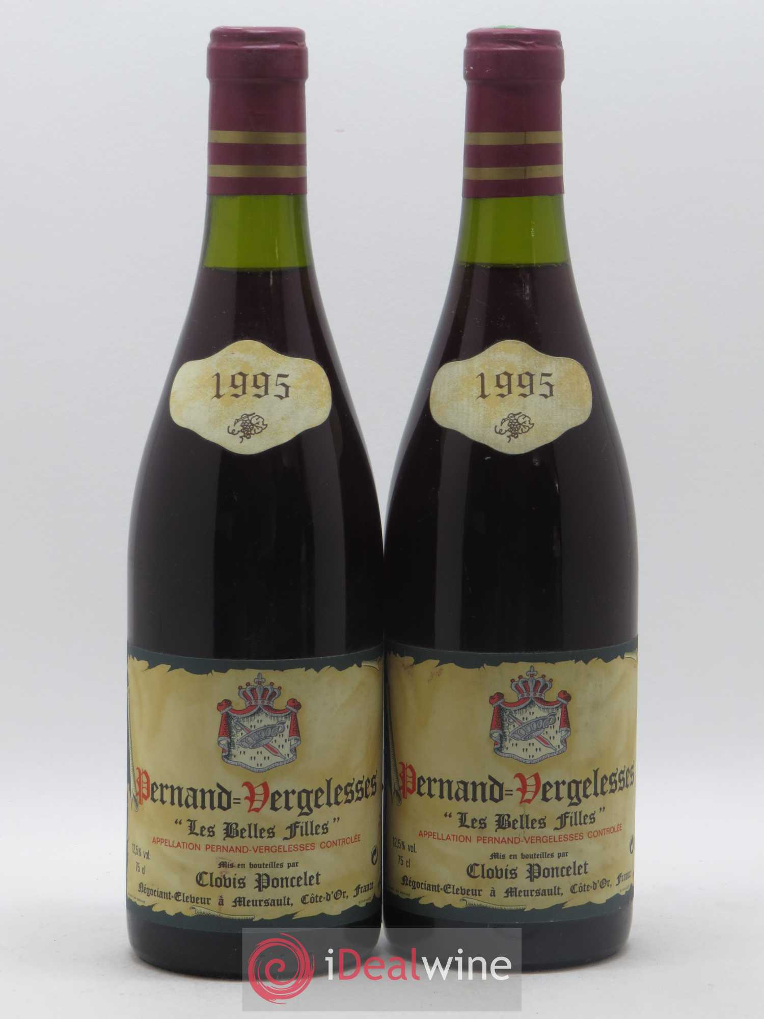 Pernand-Vergelesses Les Belles Filles Clovis Poncelet 1995 - Posten von 2 Flaschen - 0