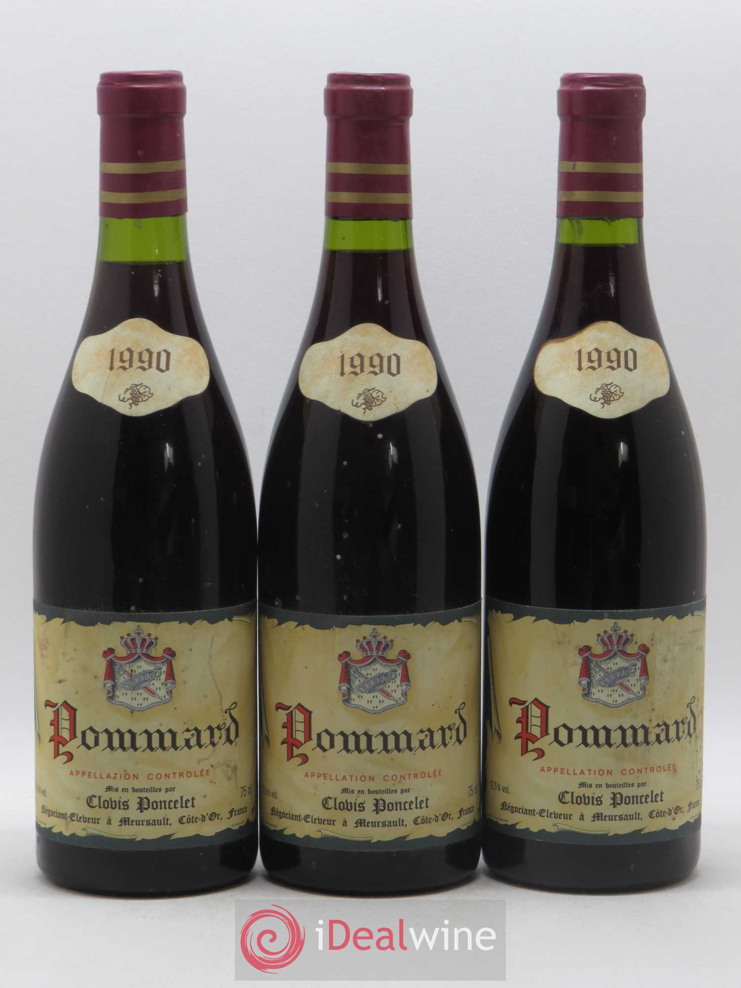 Pommard Clovis Poncelet 1990 - Posten von 3 Flaschen - 0