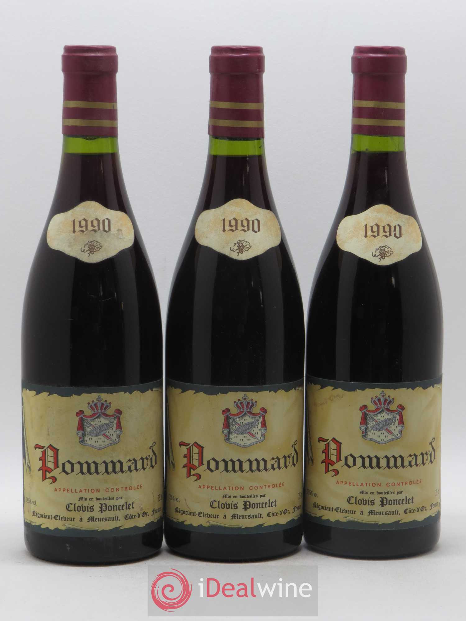 Pommard Clovis Poncelet 1990 - Posten von 3 Flaschen - 0