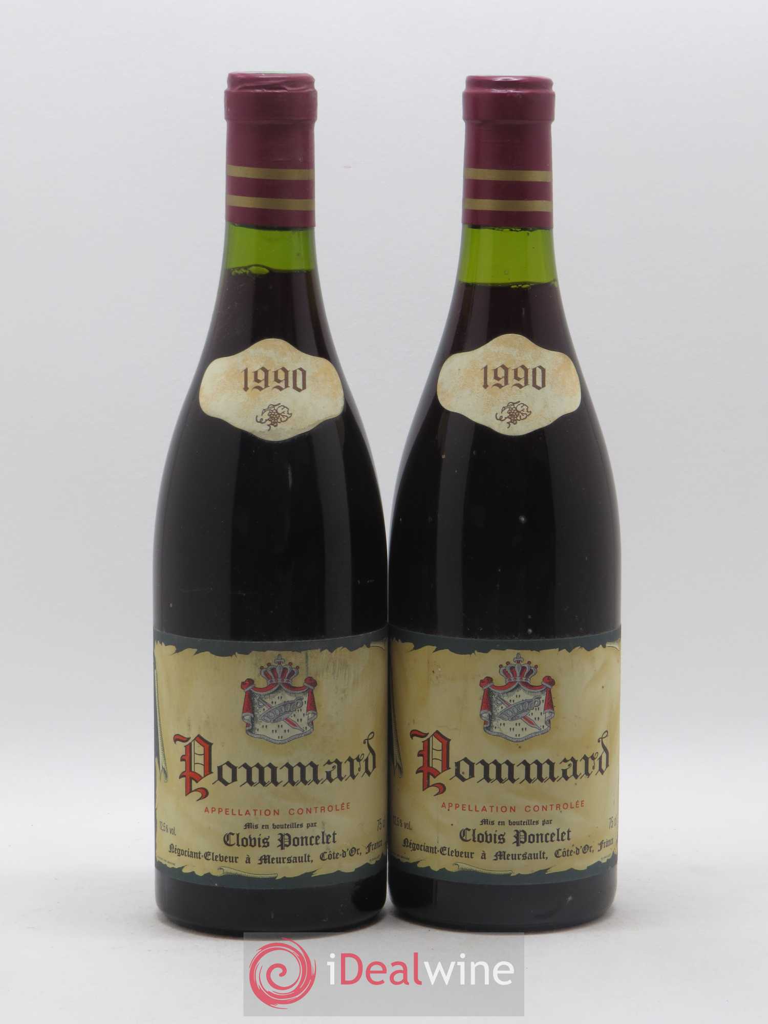 Pommard Clovis Poncelet 1990 - Lot de 2 bouteilles - 0