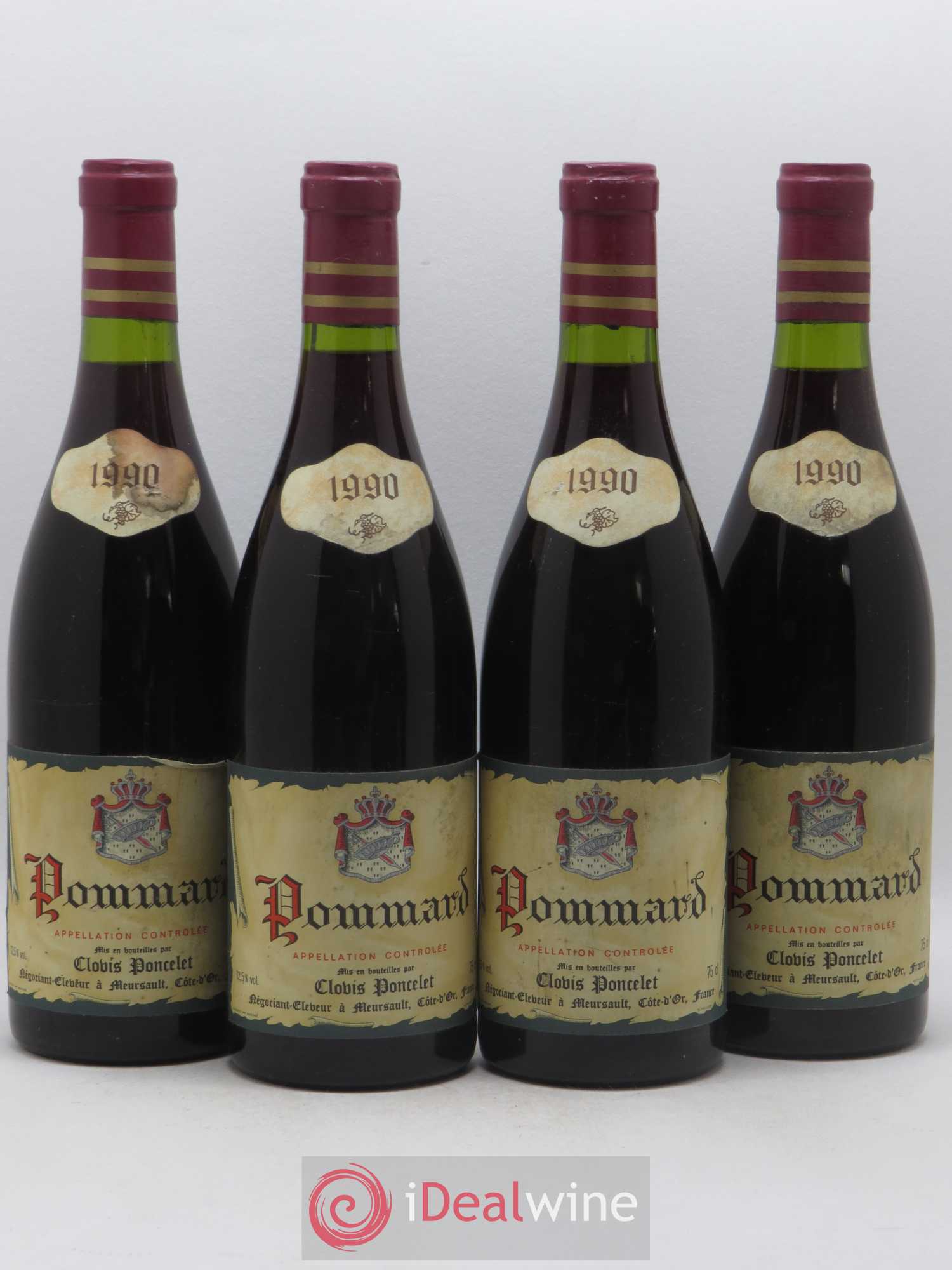 Pommard Clovis Poncelet 1990 - Posten von 4 Flaschen - 0