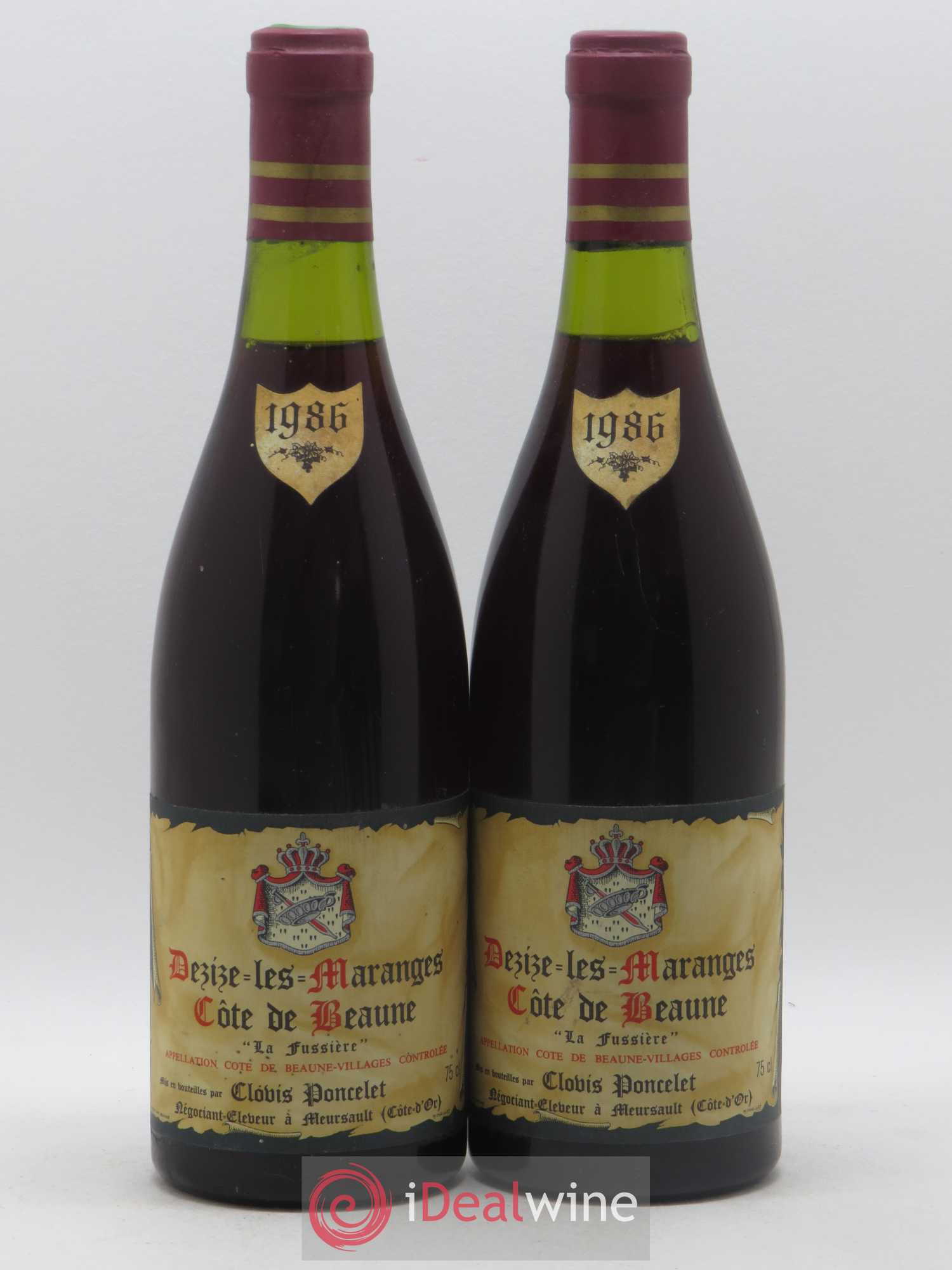 Côte de Beaune-Villages Dezize Les Maranges La Fussière Clovis Poncelet 1986 - Posten von 2 Flaschen - 0