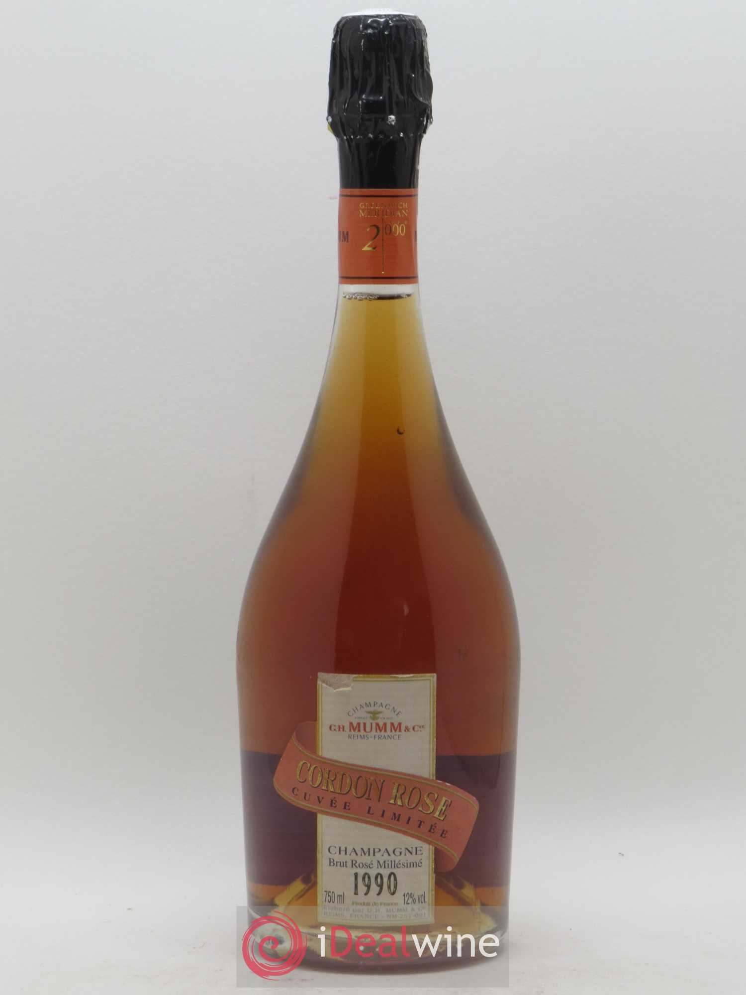 Champagne - Mumm Cordon Rose 1990 - Lot de 1 bouteille - 0