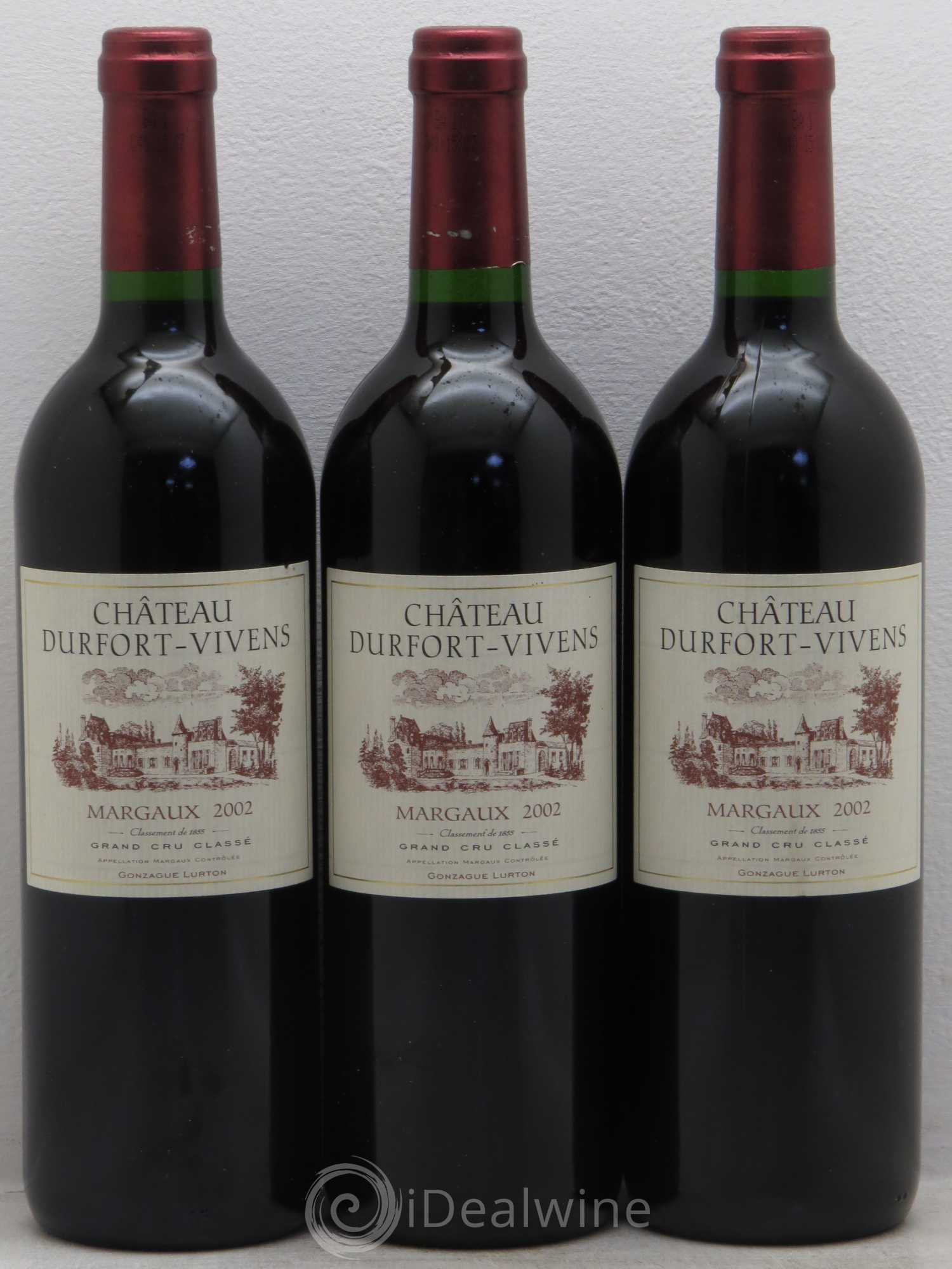 Château Durfort Vivens 2ème Grand Cru Classé 2002 - Lot de 3 bouteilles - 0