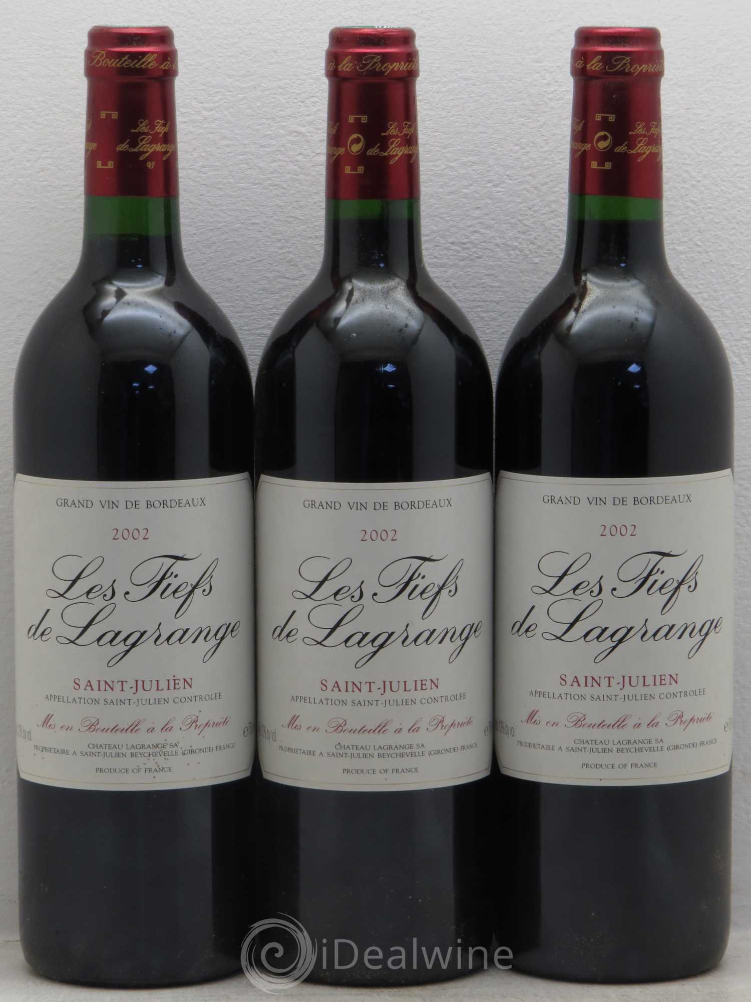 Les Fiefs de Lagrange Second Vin 2002 - Lot de 3 bouteilles - 0