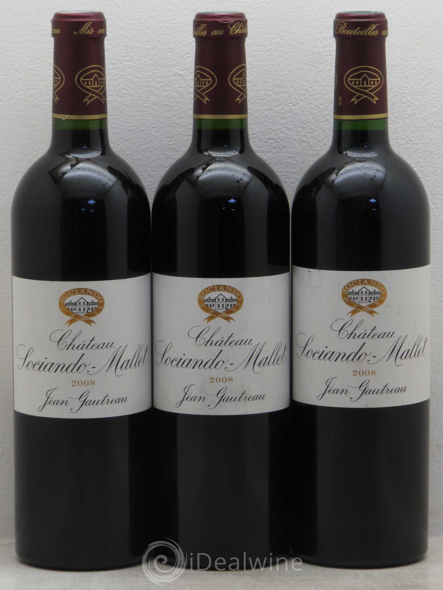 Château Sociando Mallet (sans prix de réserve) 2008 - Lot de 3 bouteilles - 0