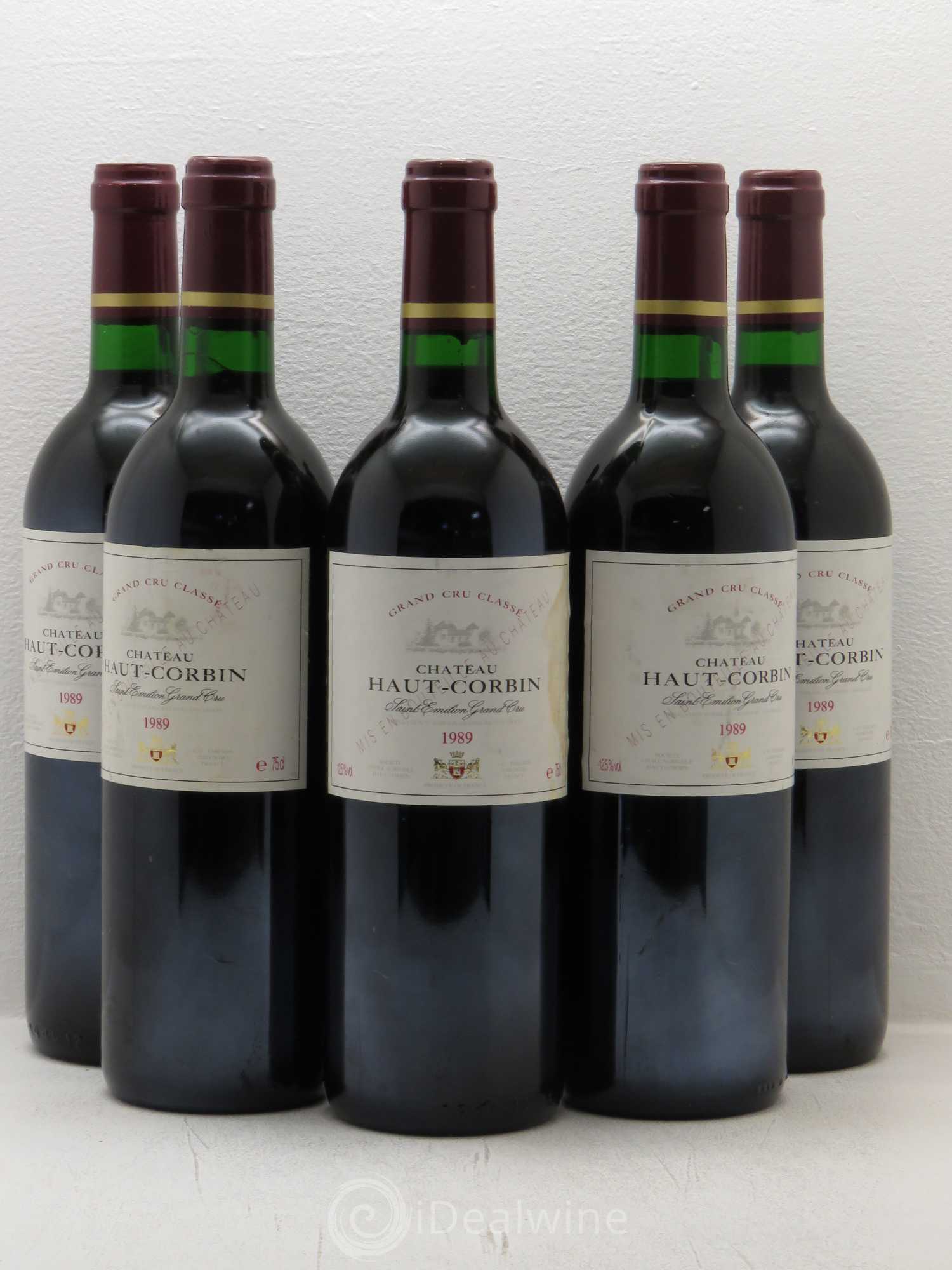 Château Haut Corbin Grand Cru 1989 - Lot de 5 bouteilles - 0