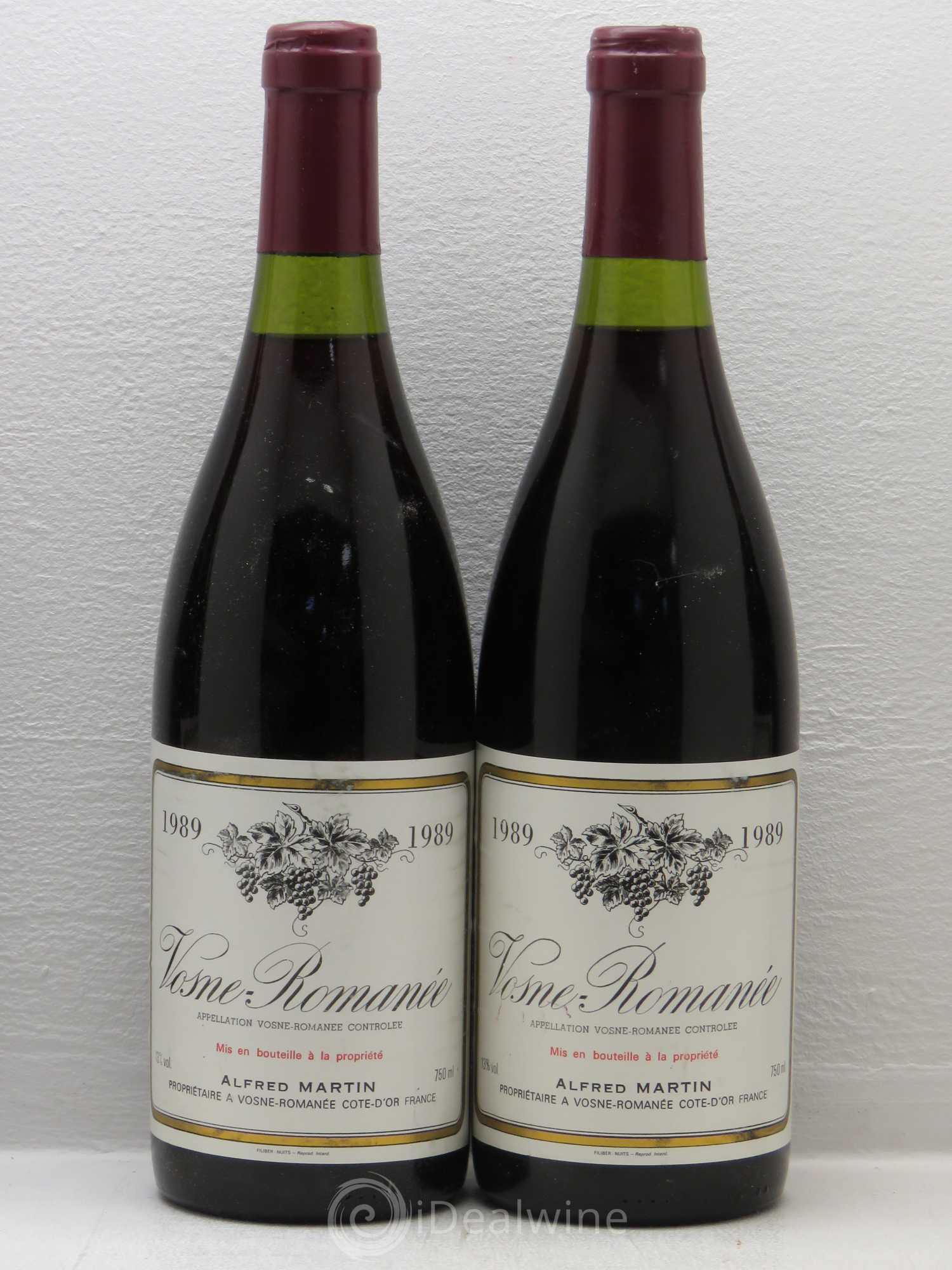 Vosne-Romanée Alfred Martin (sans prix de réserve) 1989 - Posten von 4 Flaschen - 1