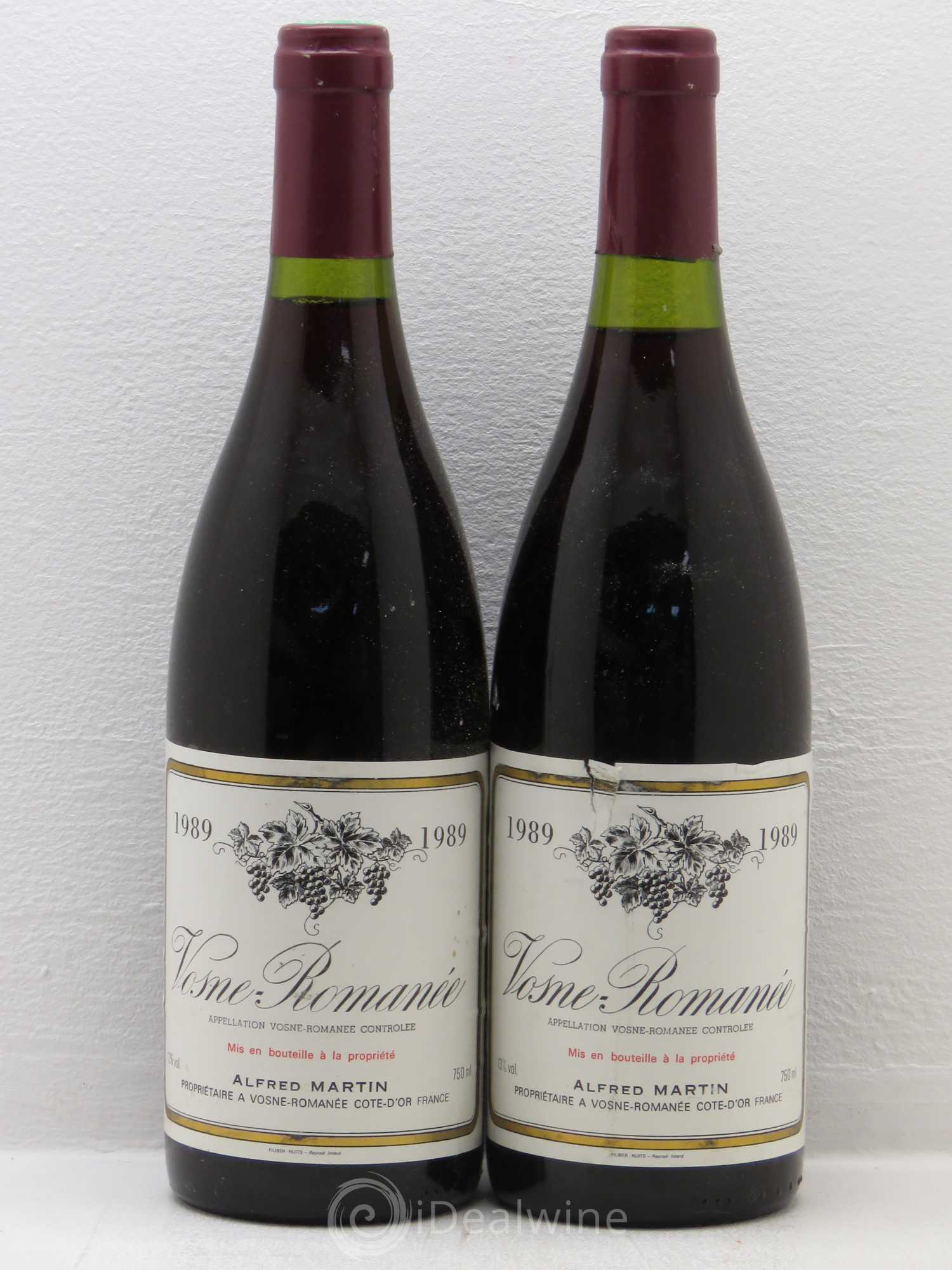 Vosne-Romanée Alfred Martin (sans prix de réserve) 1989 - Posten von 4 Flaschen - 2