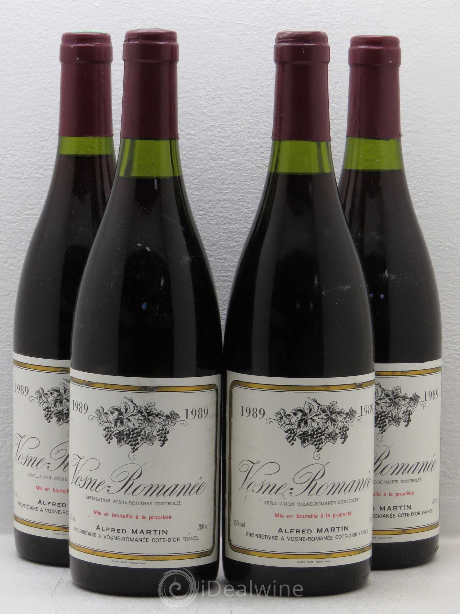 Vosne-Romanée Alfred Martin (sans prix de réserve) 1989 - Posten von 4 Flaschen - 0
