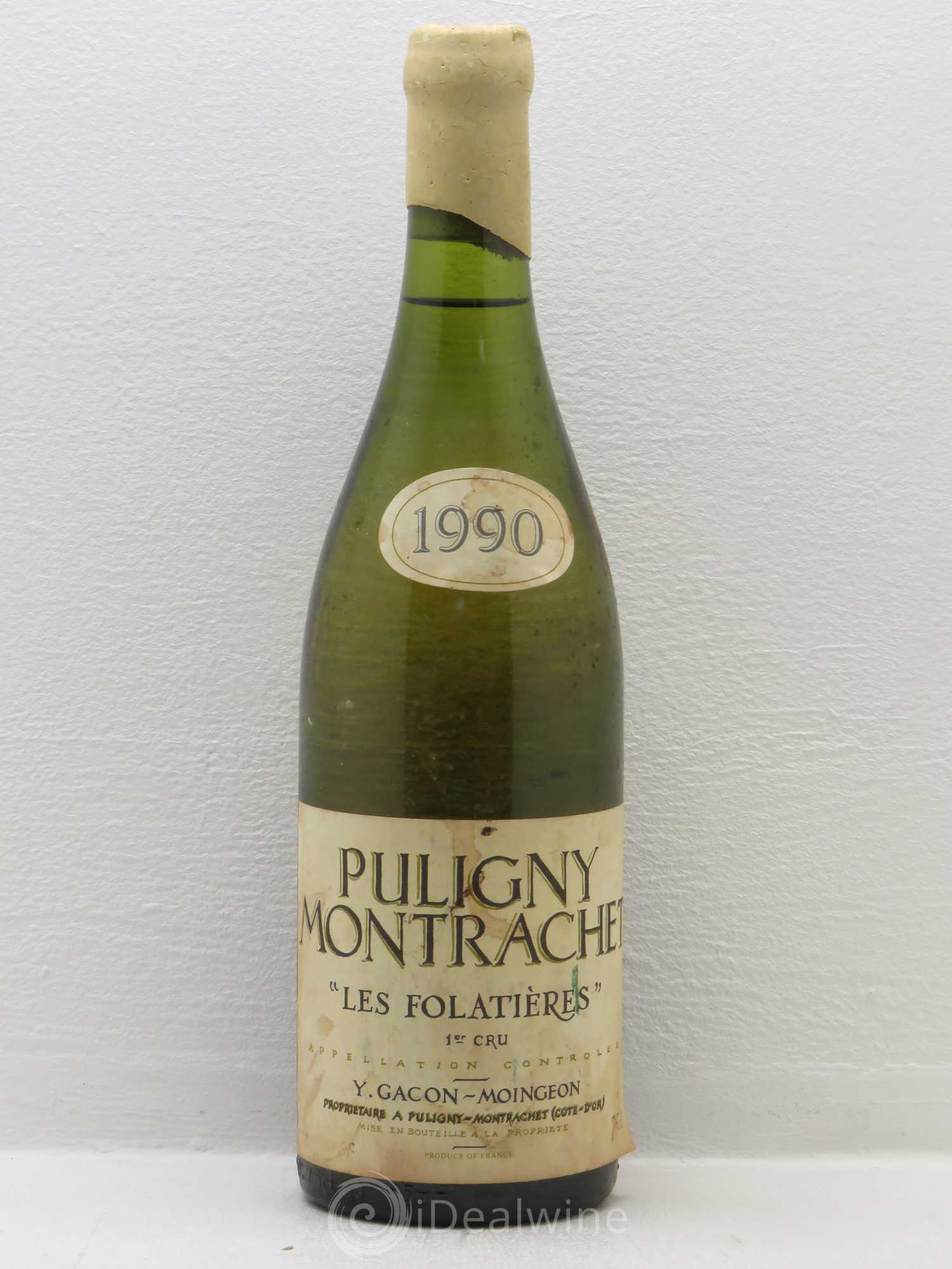 Puligny-Montrachet 1er Cru Les Folatieres Y.Gacon Moingeon 1990 - Posten von 1 Flasche - 0
