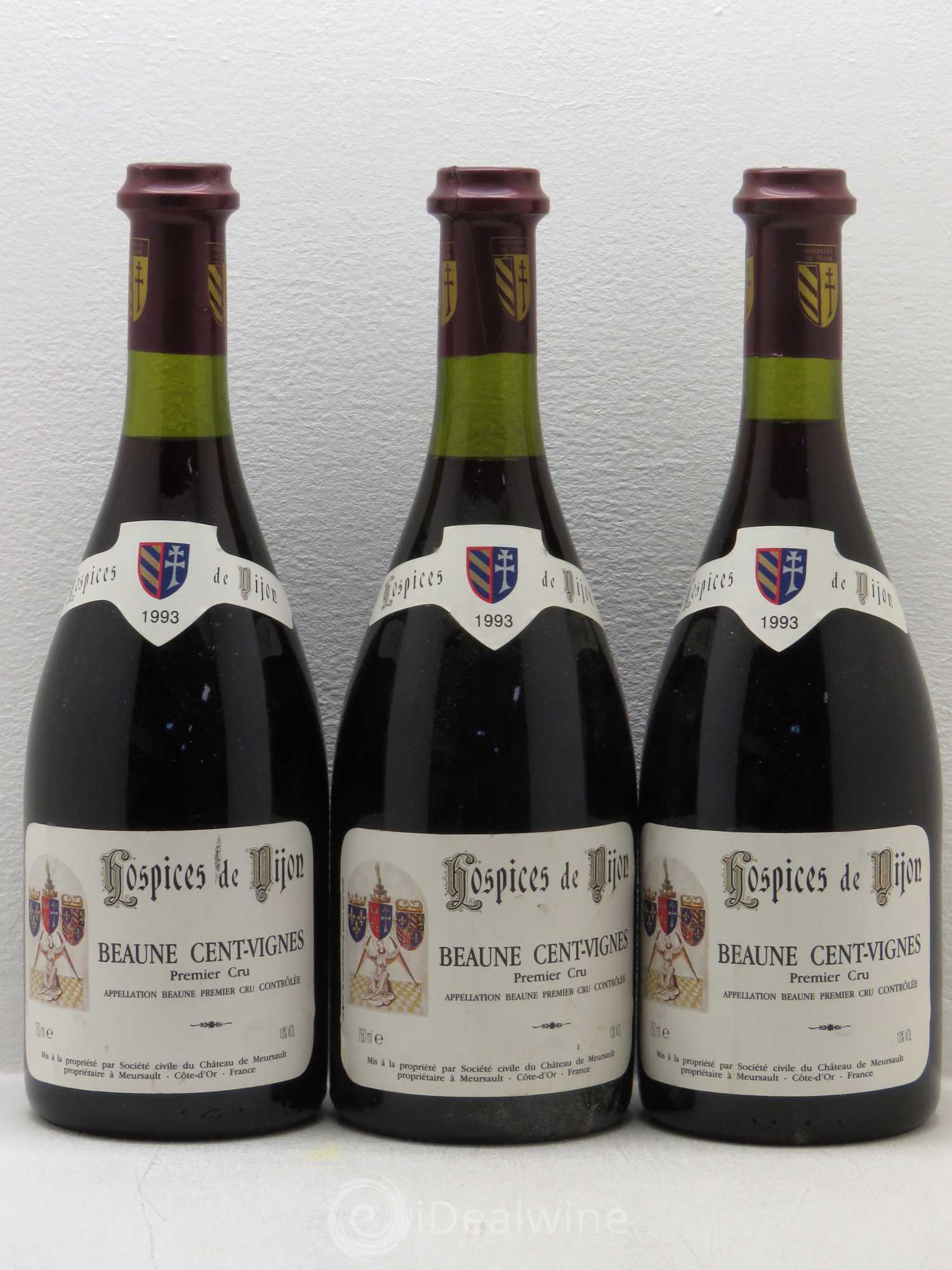 Beaune 1er Cru Hospices De Dijon Cent Vignes (sans prix de réserve) 1993 - Posten von 3 Flaschen - 0