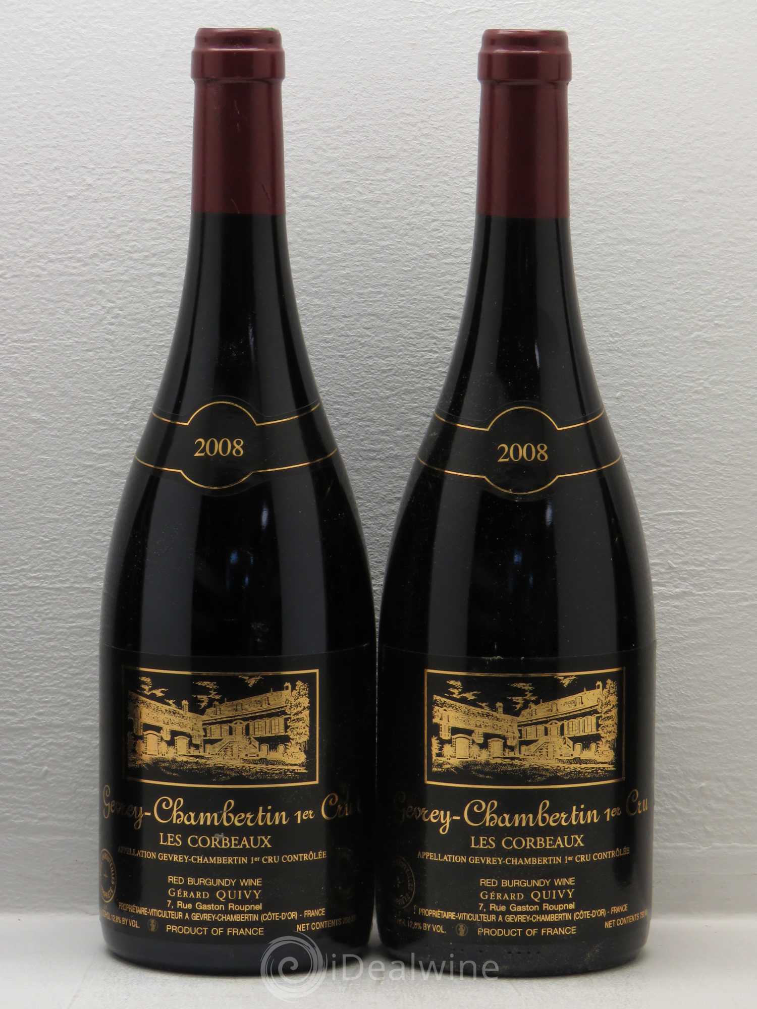 Gevrey-Chambertin 1er Cru Les Corbeaux Gerard Quivy (sans prix de réserve) 2008 - Posten von 4 Flaschen - 1